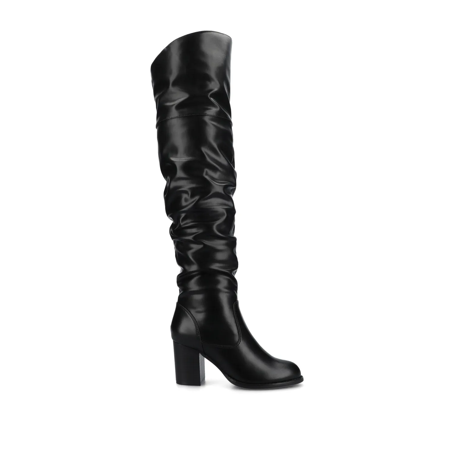 KAISON THIGH HIGH BOOTS IN FAUX SUEDE lake side