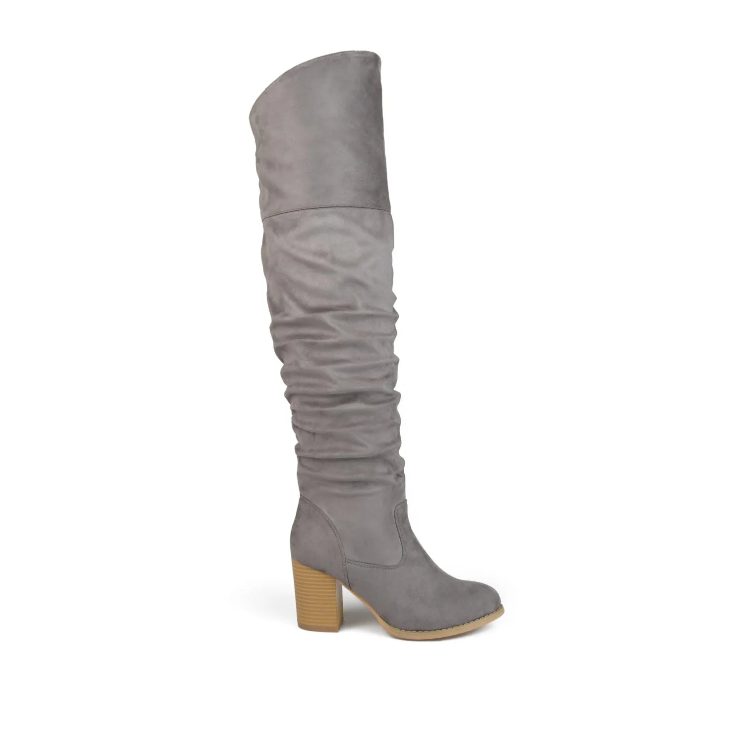 KAISON THIGH HIGH BOOTS IN FAUX SUEDE lake side