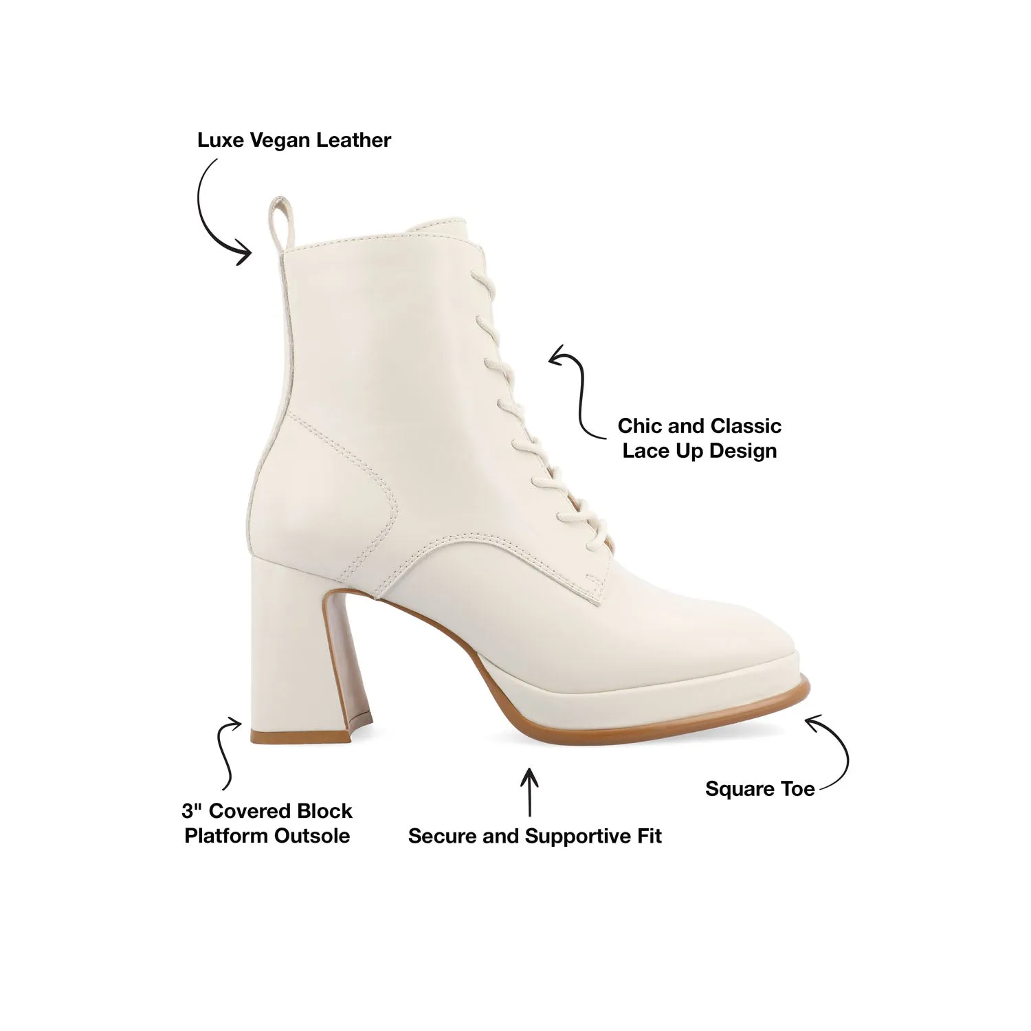 KALINDI LACE-UP BOOTIES IN FAUX LEATHER daily wear