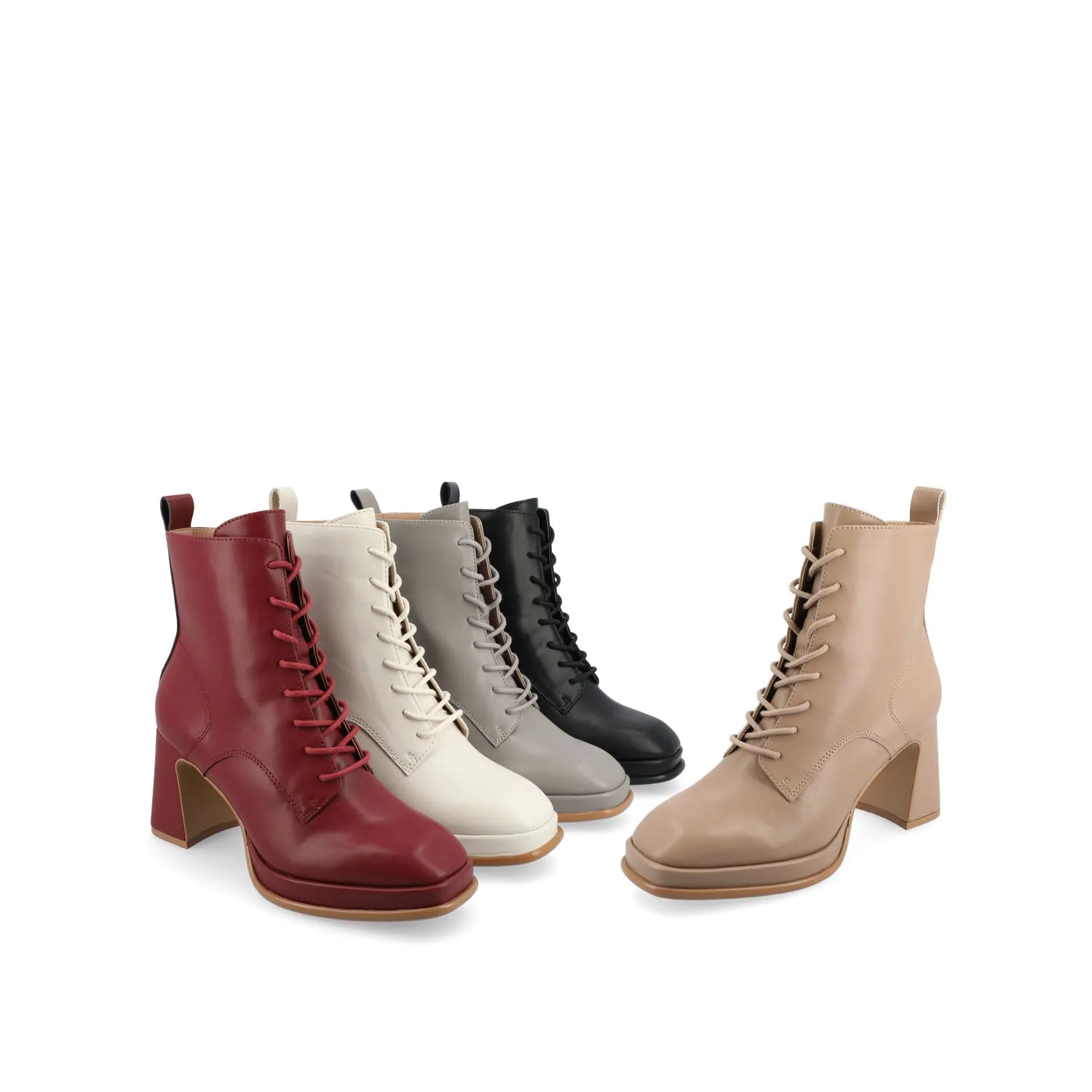 KALINDI LACE-UP BOOTIES IN FAUX LEATHER daily wear
