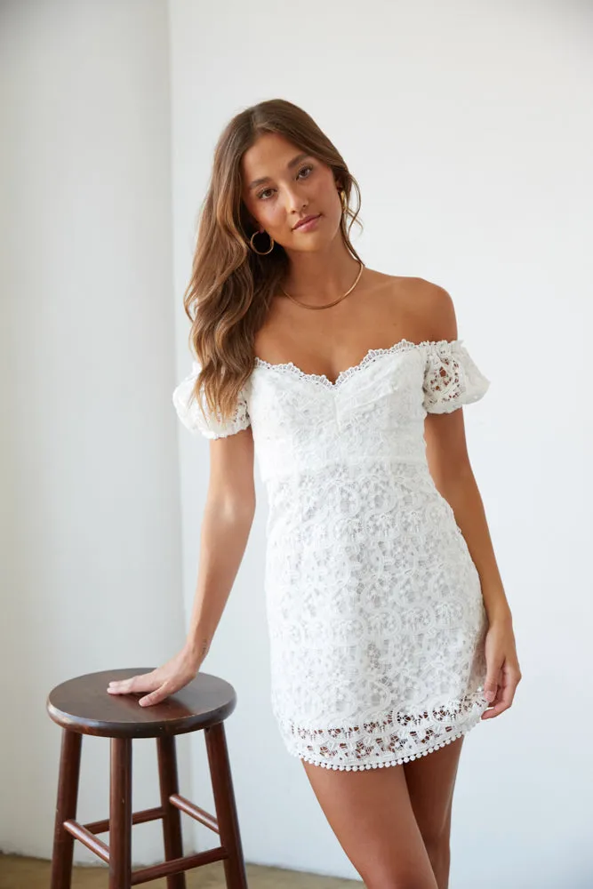 Karlie Lace Puff Sleeve Mini Dress sister vibe