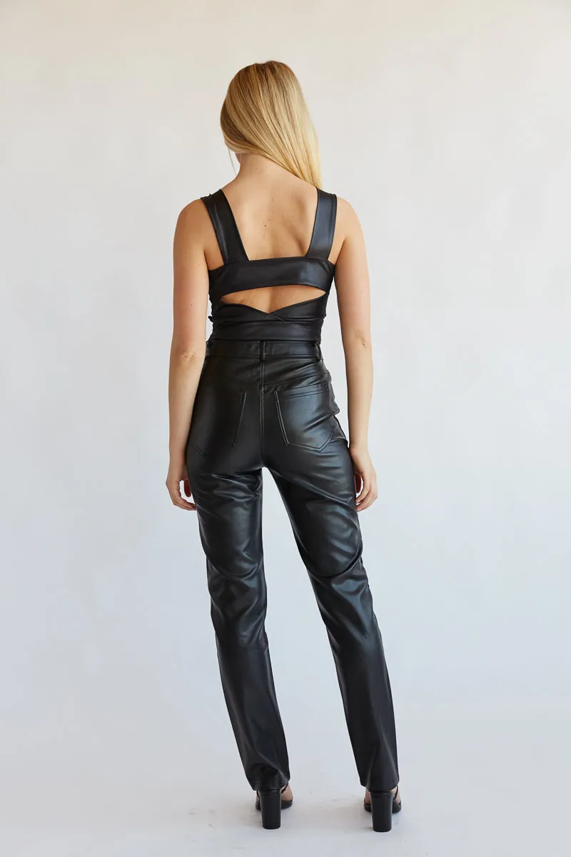 Katella Vegan Leather Straight Leg Pants sleep flow
