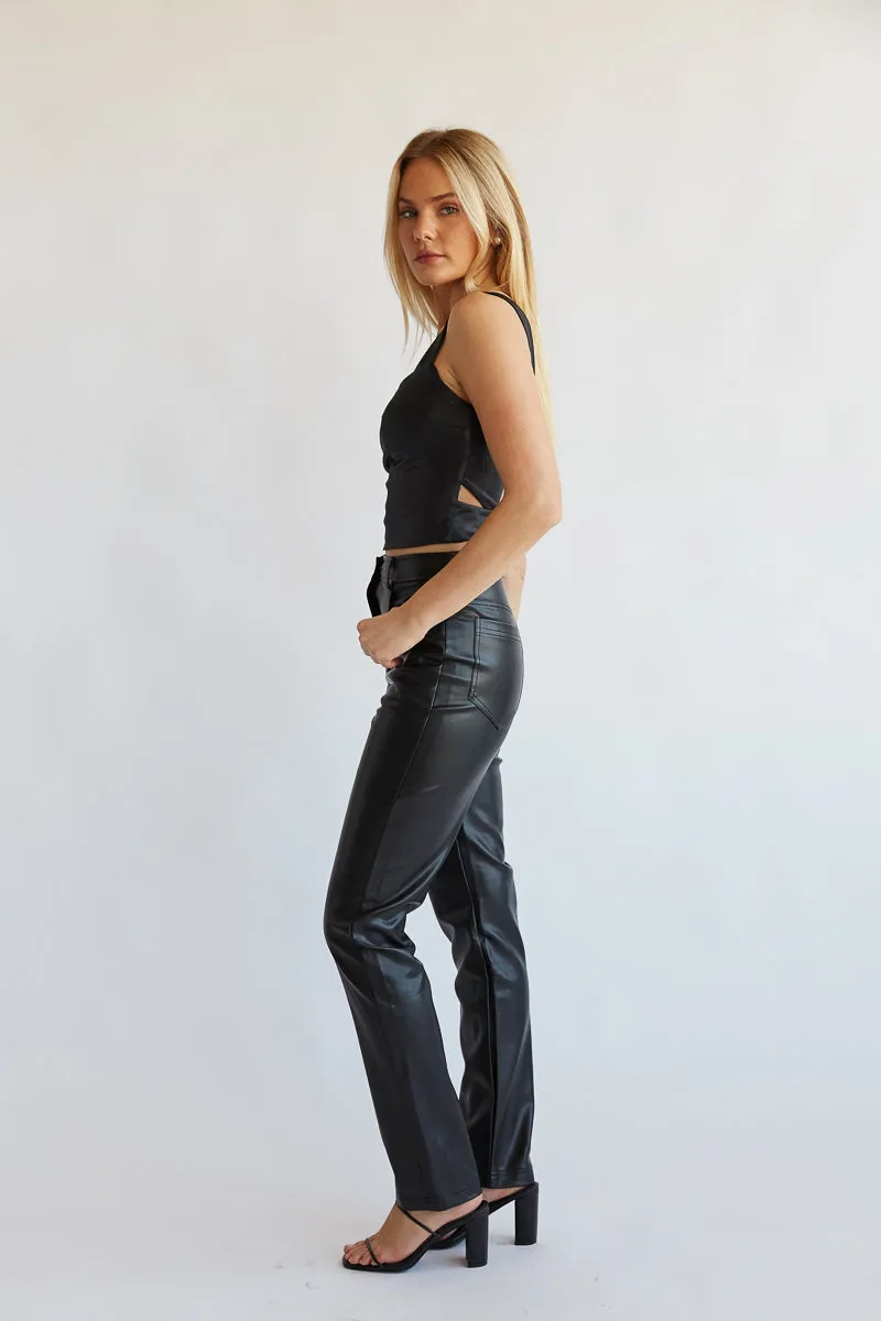 Katella Vegan Leather Straight Leg Pants sleep flow