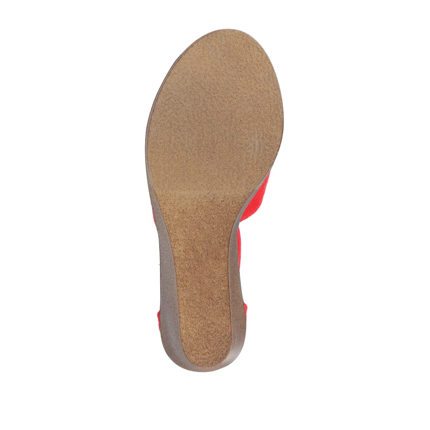 KEDZIE WEDGE HEELED SANDALS IN FAUX SUEDE elastic hug
