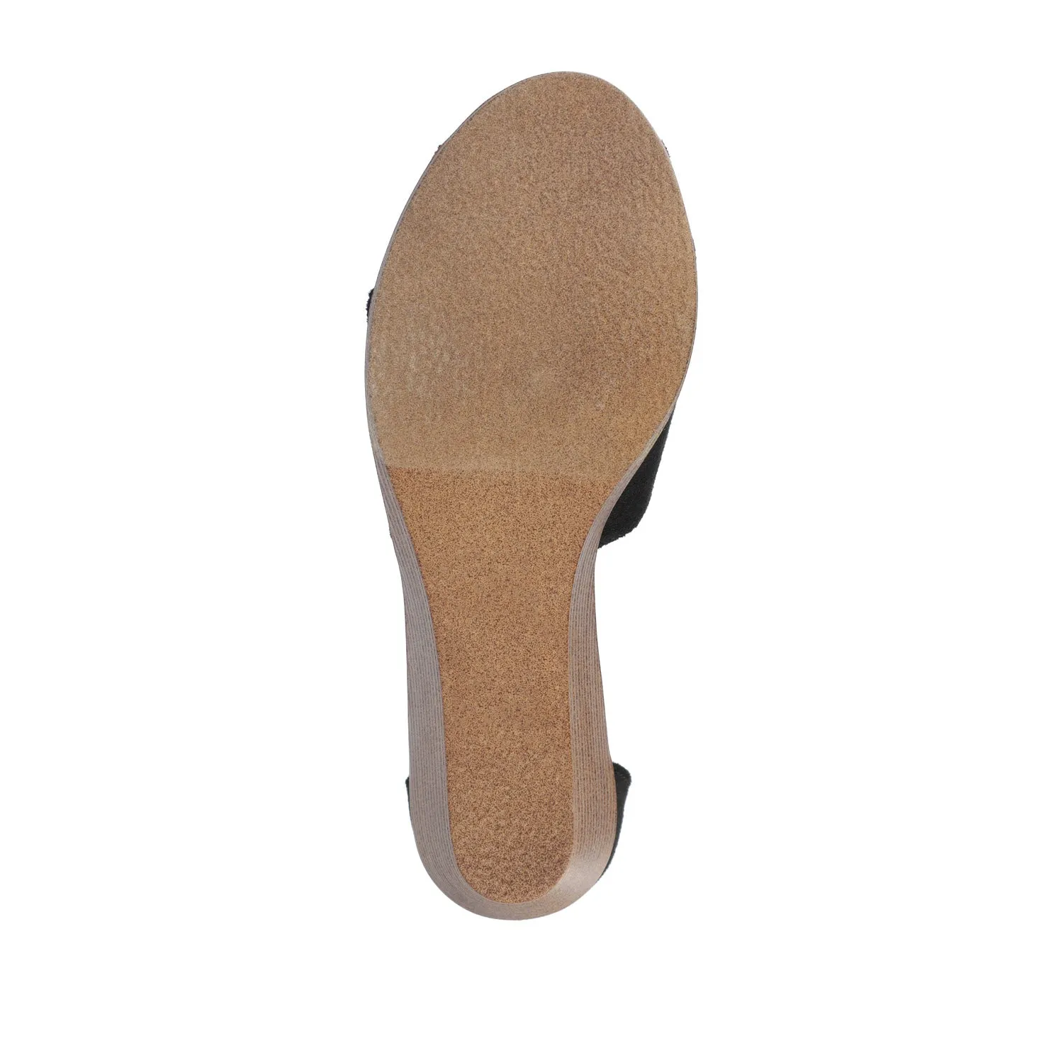 KEDZIE WEDGE HEELED SANDALS IN FAUX SUEDE elastic hug