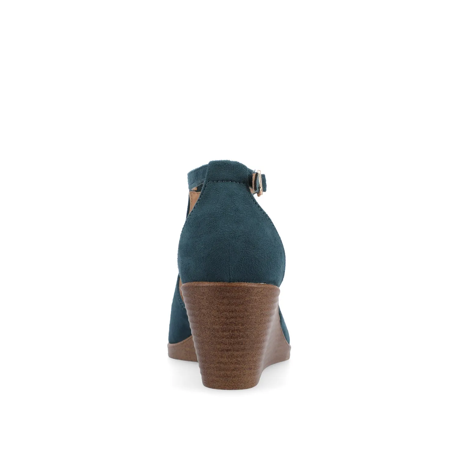 KEDZIE WEDGE HEELED SANDALS IN FAUX SUEDE elastic hug