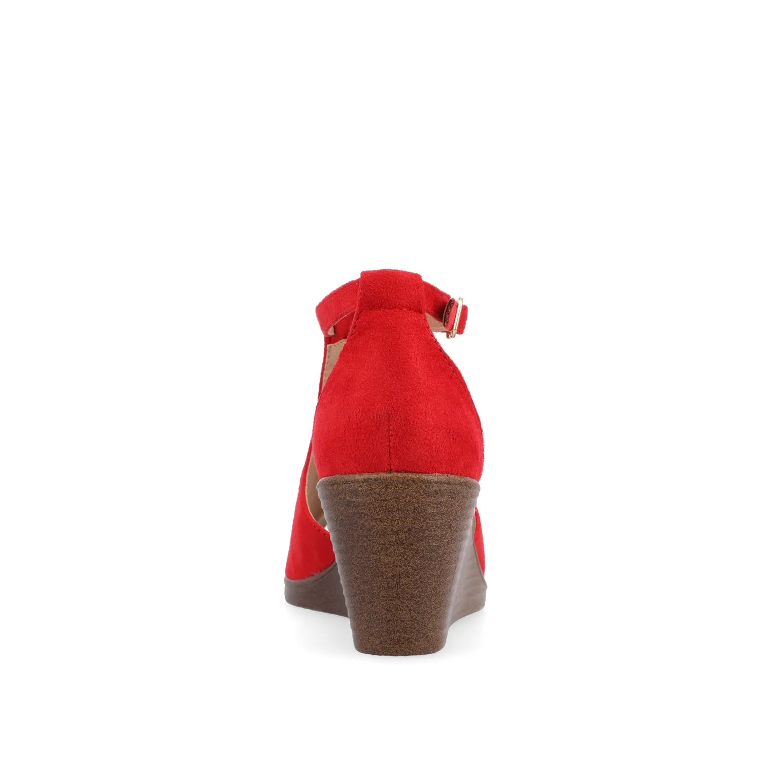 KEDZIE WEDGE HEELED SANDALS IN FAUX SUEDE elastic hug
