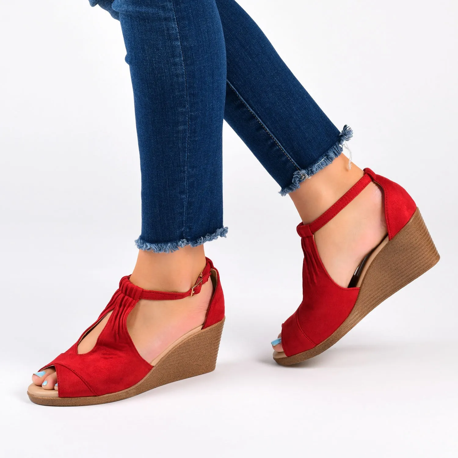 KEDZIE WEDGE HEELED SANDALS IN WIDE plus ready