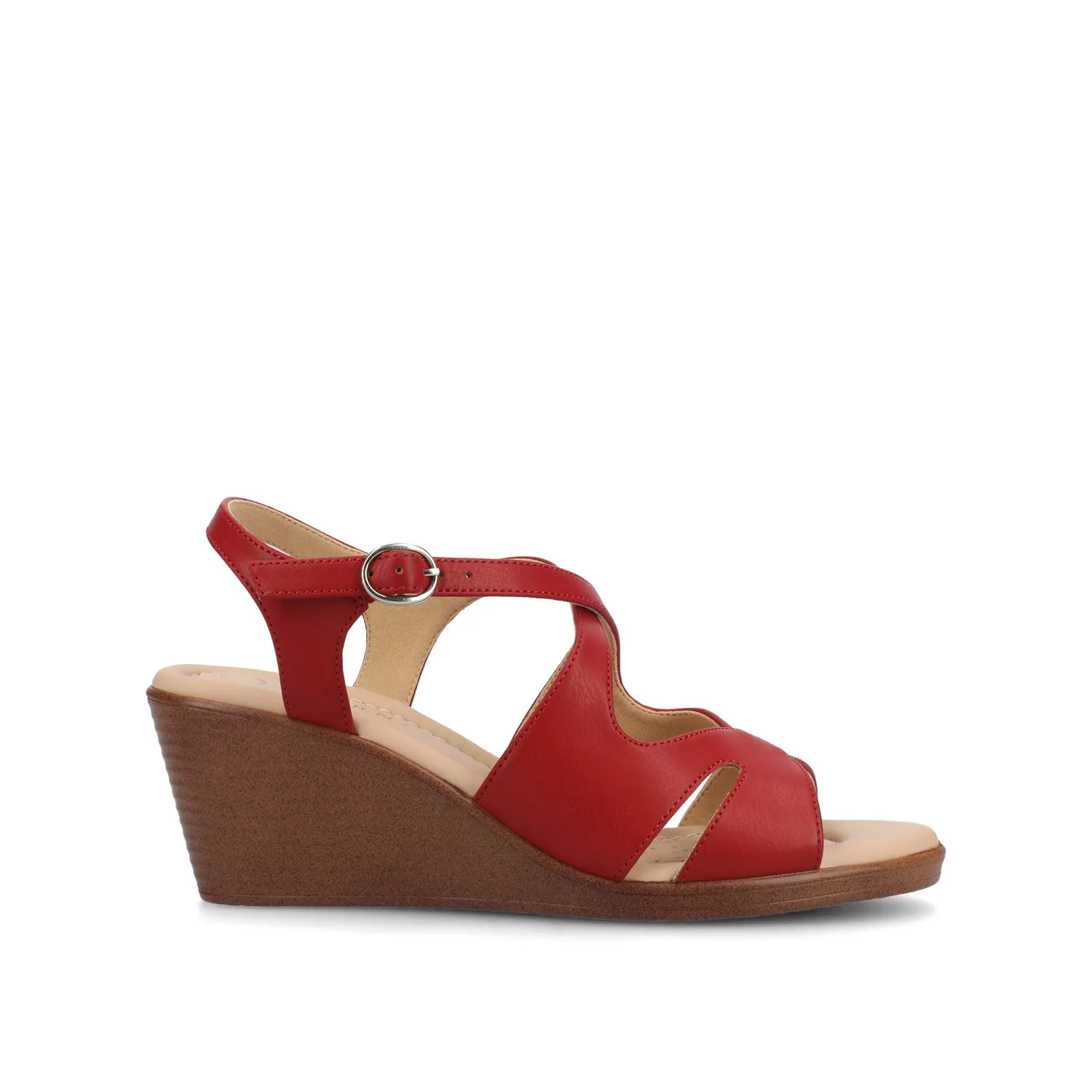 KEDZIEII ANKLE STRAP WEDGE SANDALS IN WIDE flat ease