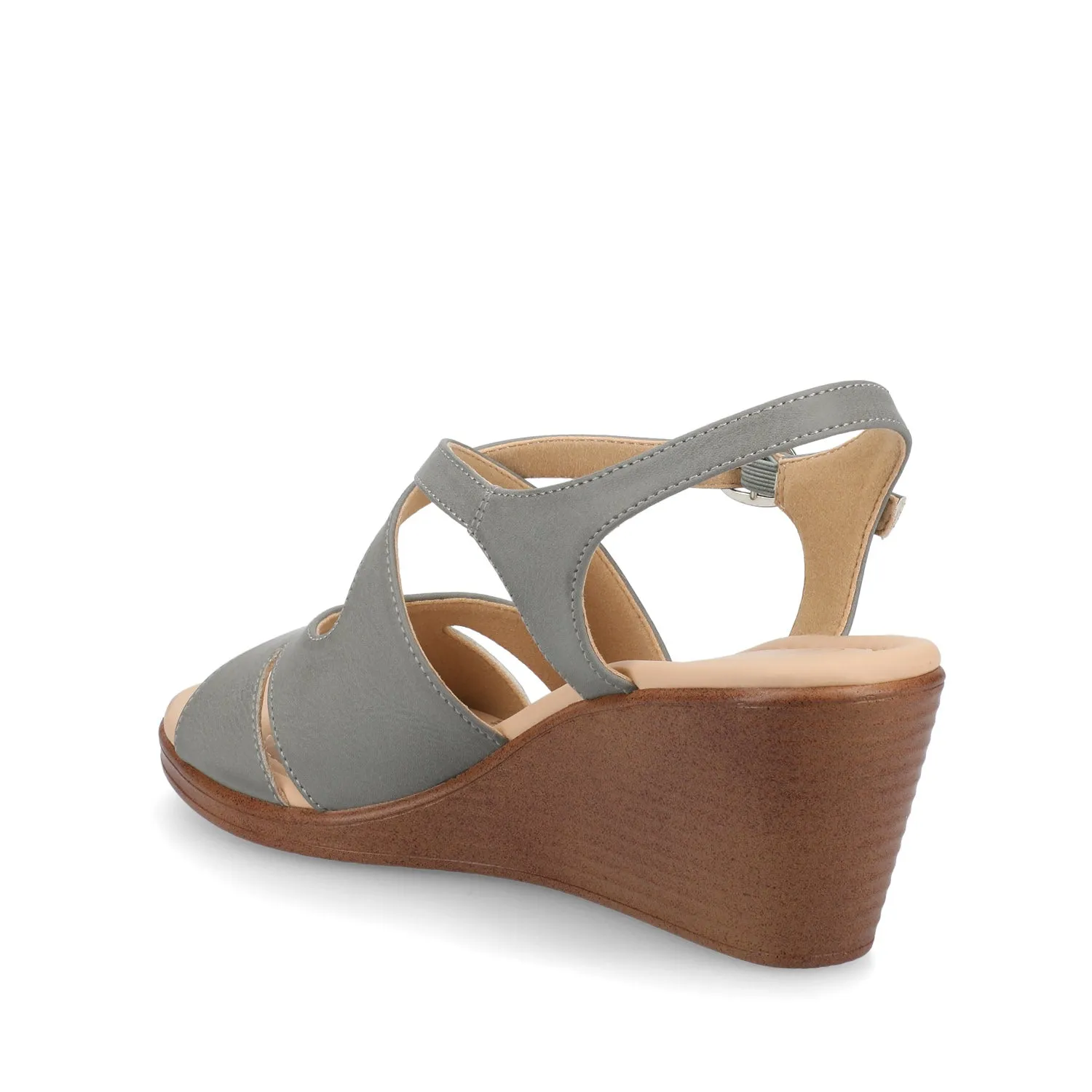 KEDZIEII ANKLE STRAP WEDGE SANDALS IN WIDE flat ease