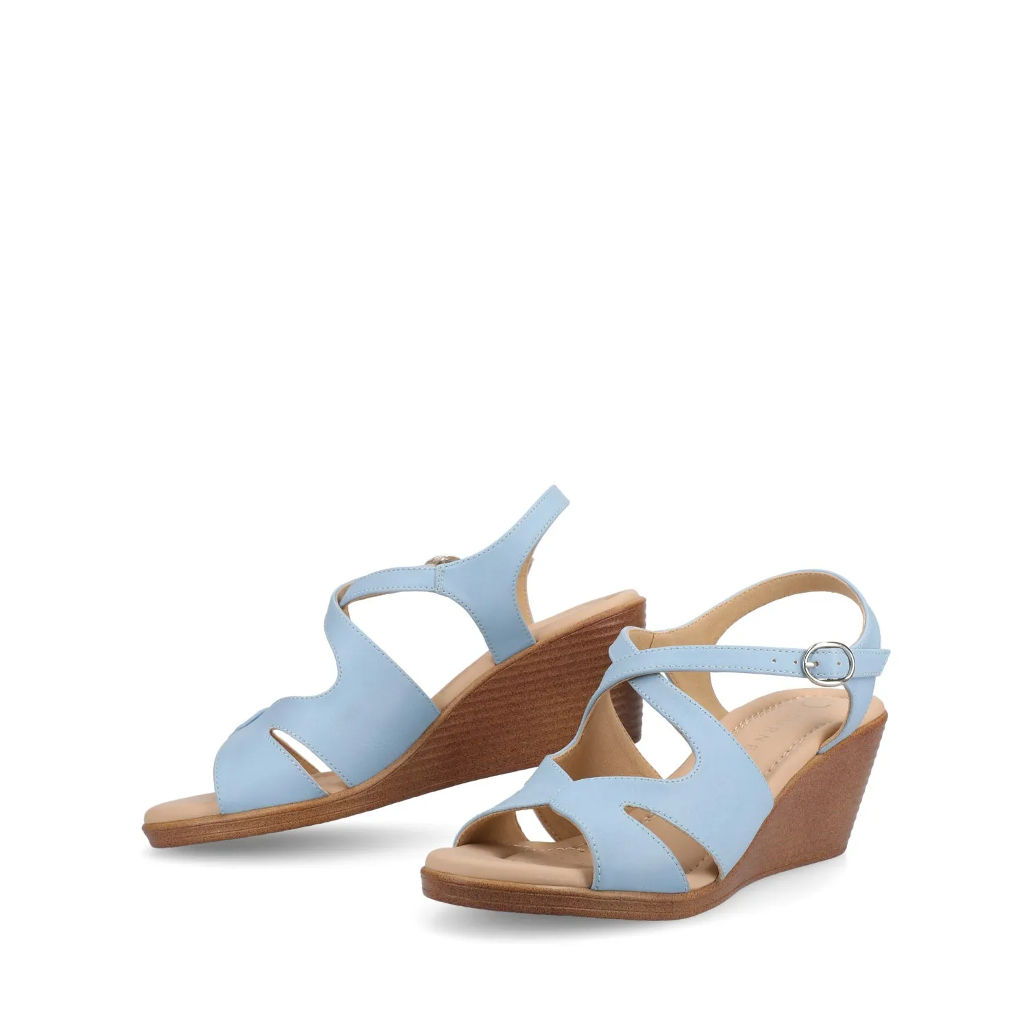KEDZIEII ANKLE STRAP WEDGE SANDALS IN WIDE flat ease