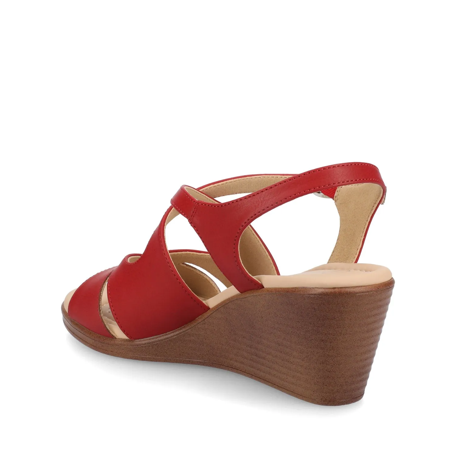 KEDZIEII ANKLE STRAP WEDGE SANDALS IN WIDE flat ease