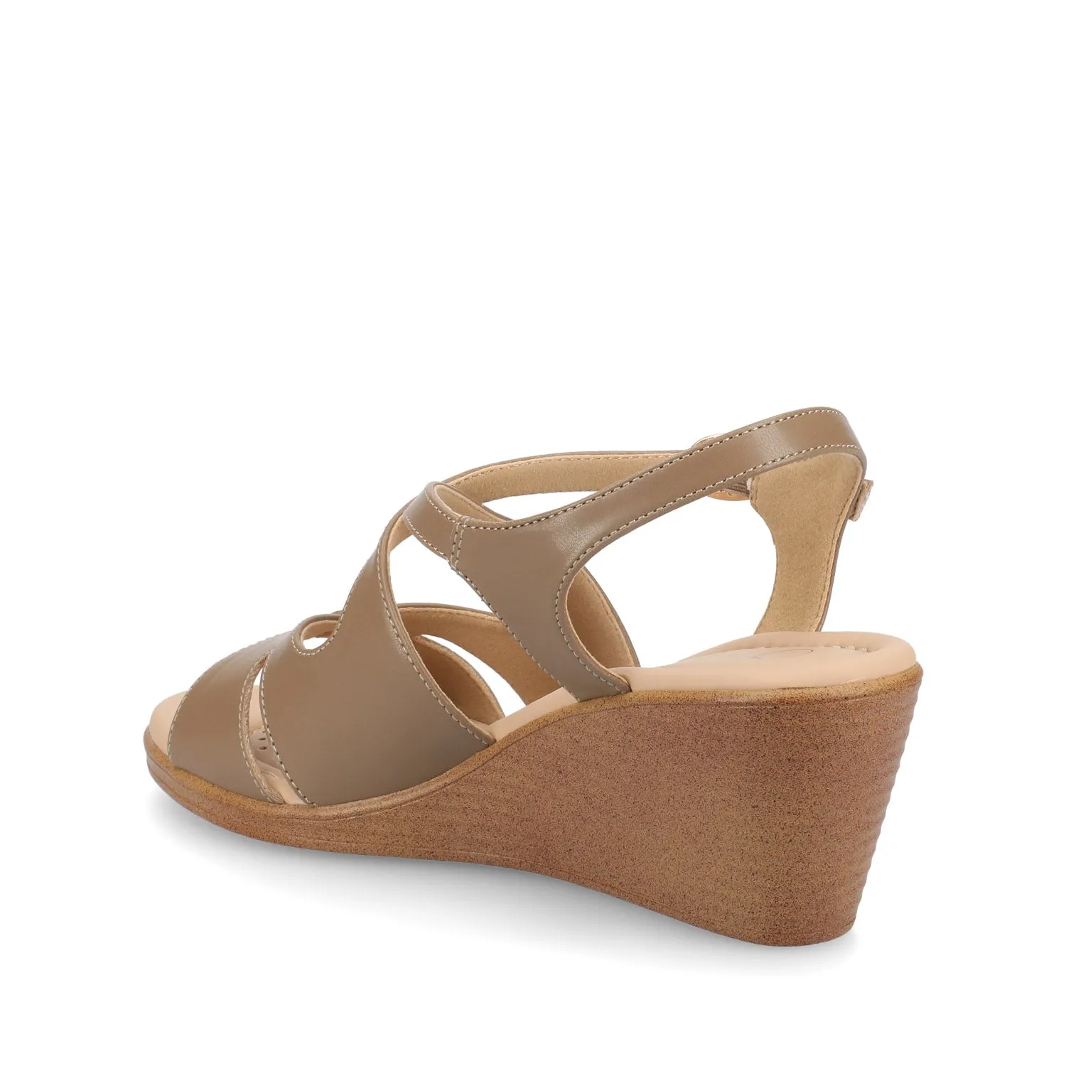 KEDZIEII ANKLE STRAP WEDGE SANDALS IN WIDE flat ease