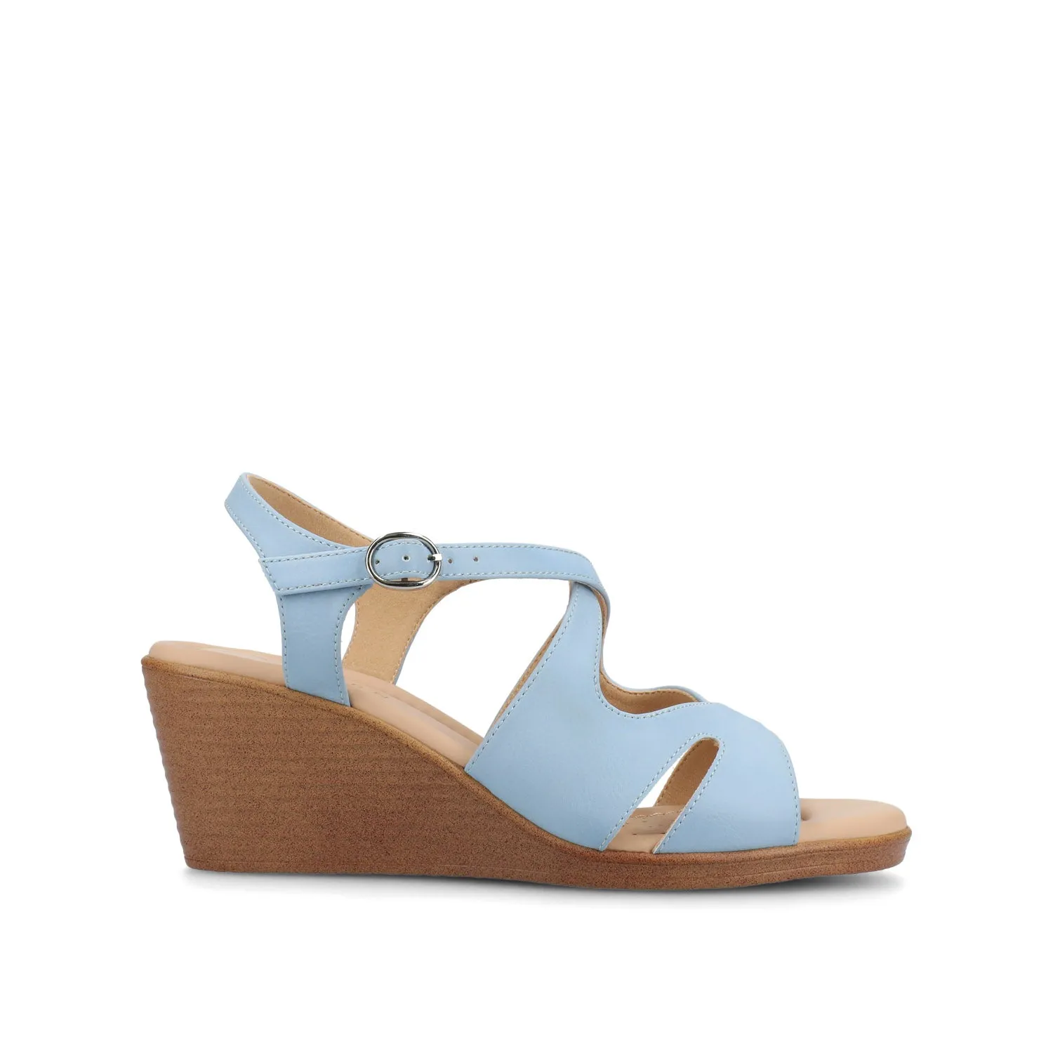 KEDZIEII ANKLE STRAP WEDGE SANDALS IN WIDE flat ease