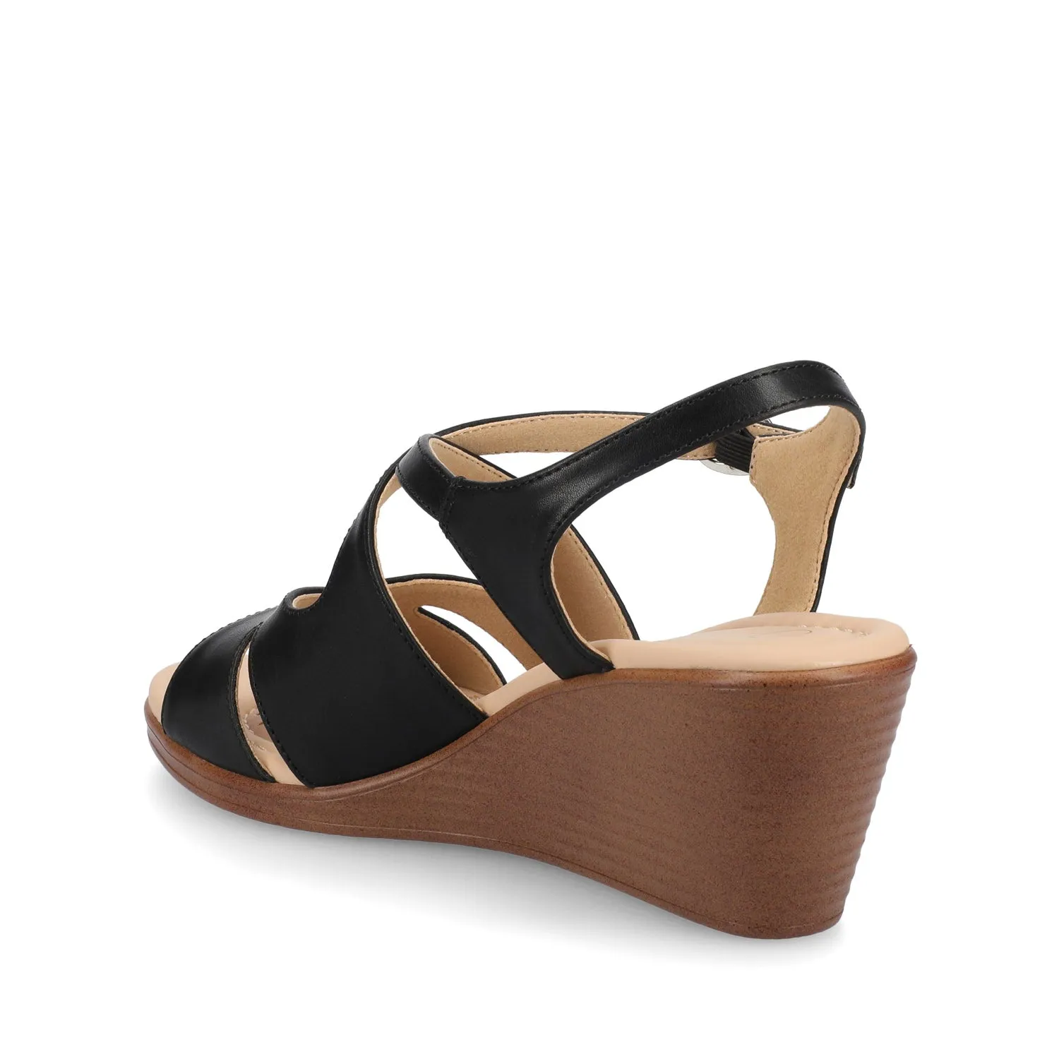 KEDZIEII ANKLE STRAP WEDGE SANDALS IN WIDE flat ease