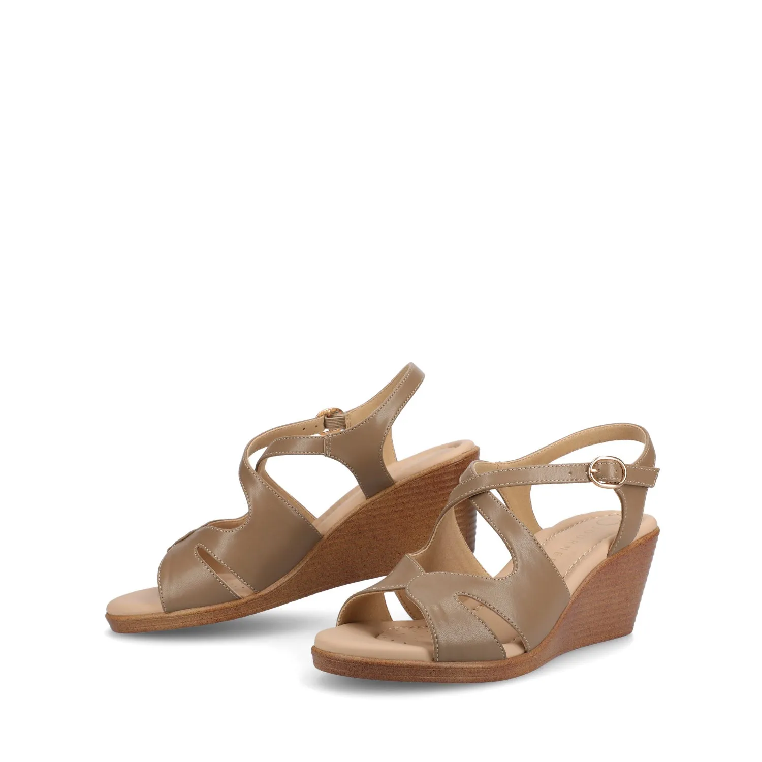 KEDZIEII ANKLE STRAP WEDGE SANDALS IN WIDE flat ease