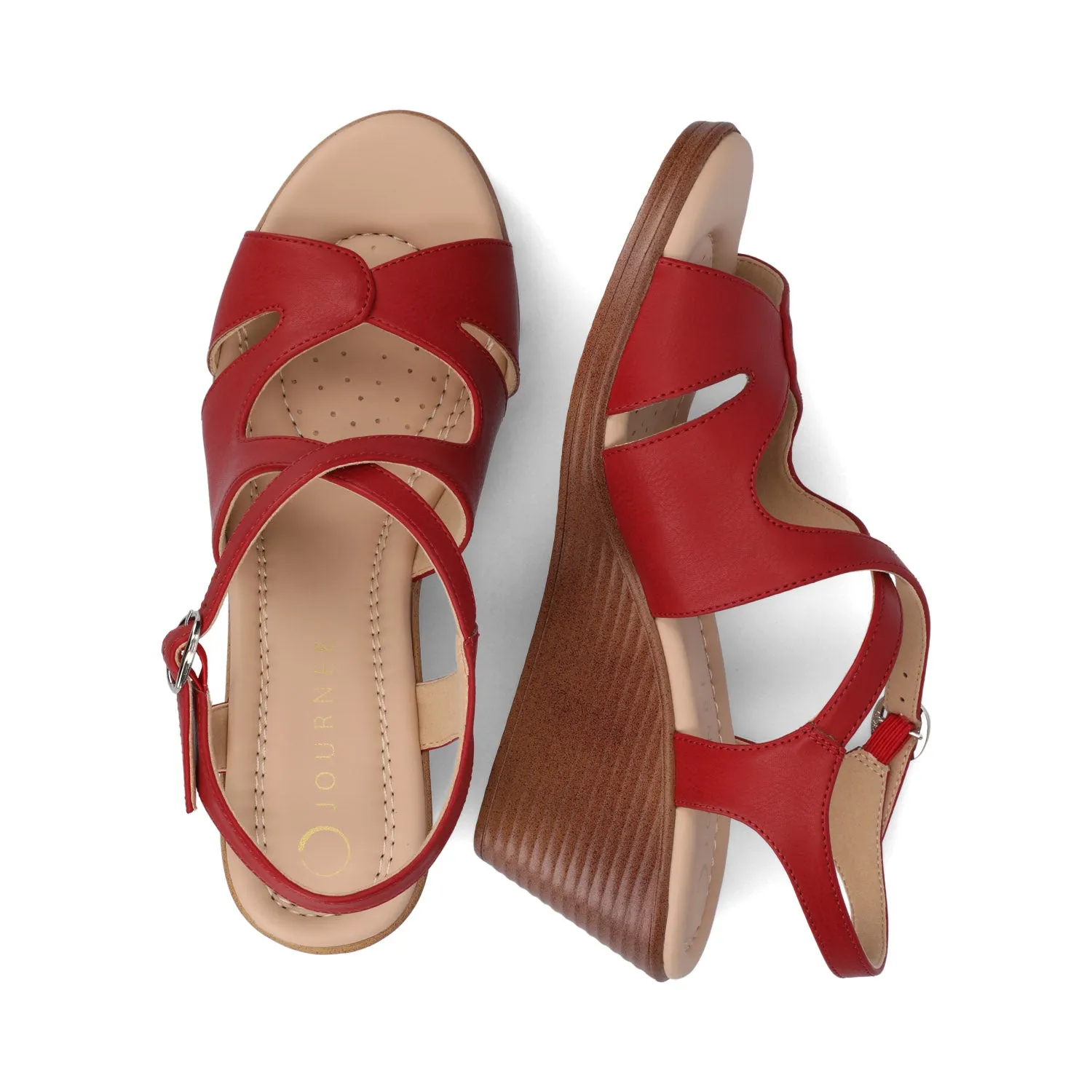 KEDZIEII ANKLE STRAP WEDGE SANDALS strap slim
