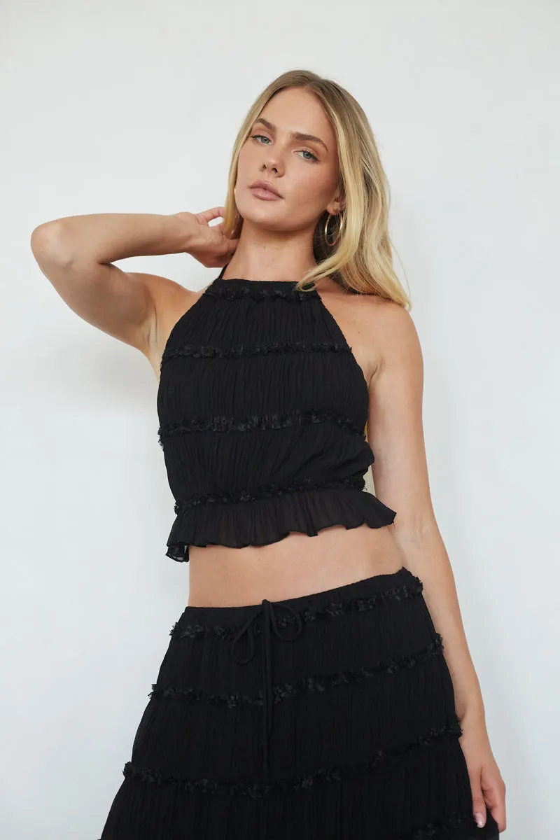 Kehlani Ruched Halter Top linen soft