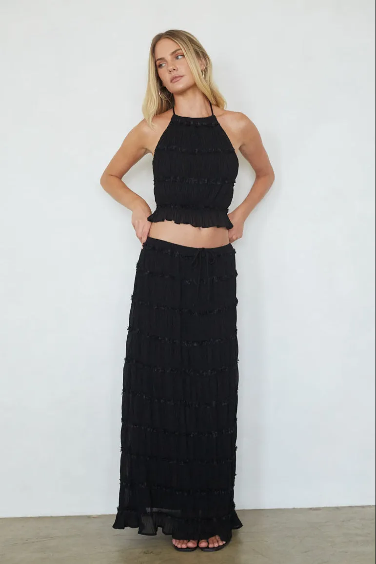 Kehlani Ruched Halter Top linen soft