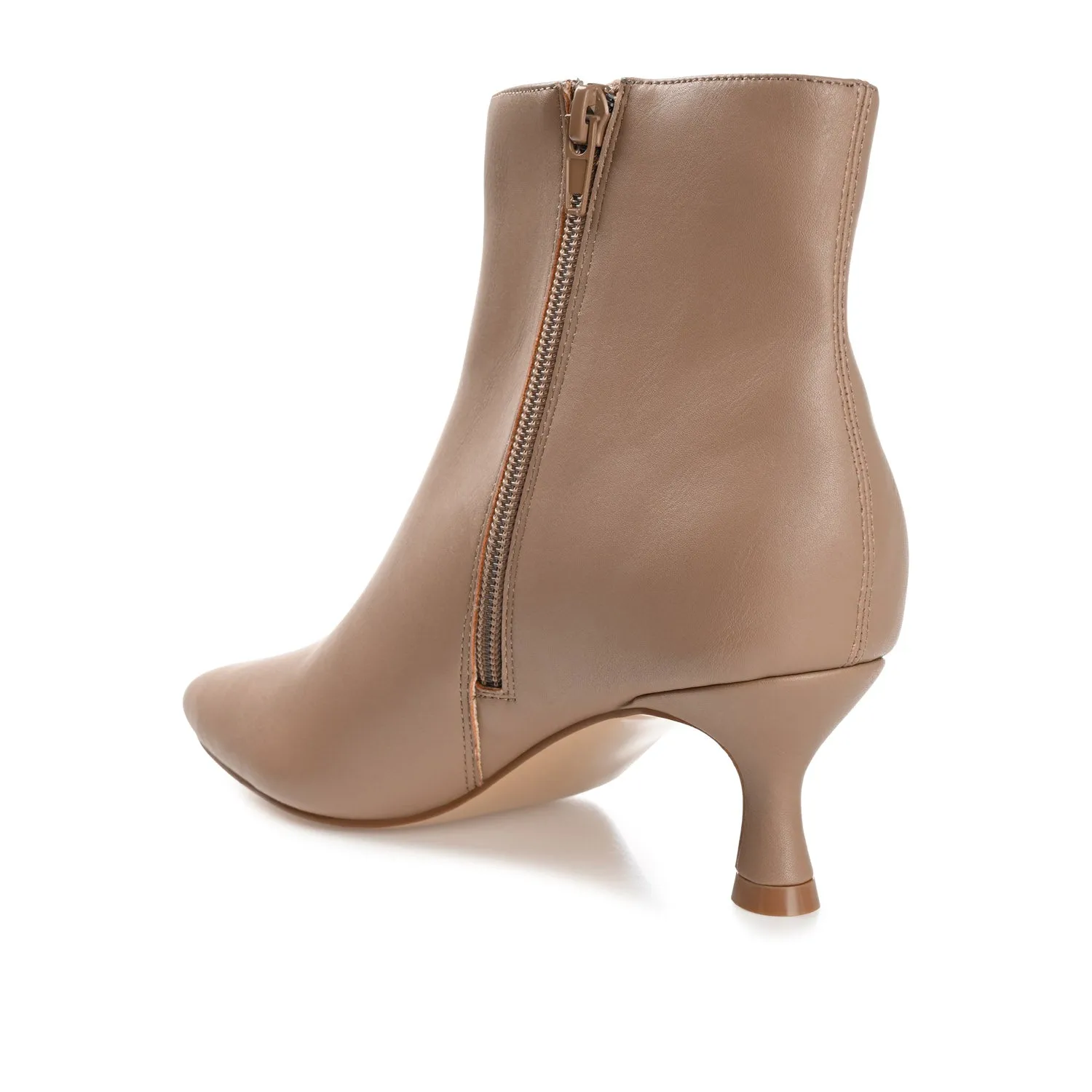 KELSSA POINTED TOE BOOTIES IN FAUX LEATHER snow charm