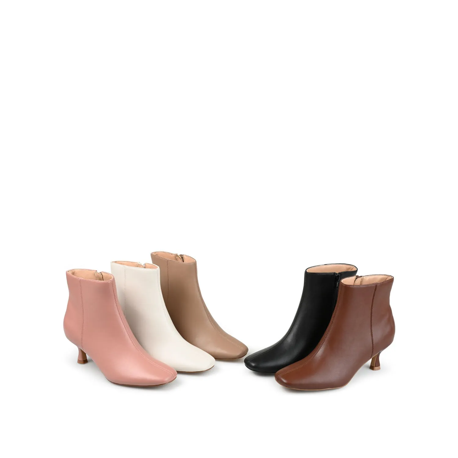 KELSSA POINTED TOE BOOTIES IN FAUX LEATHER snow charm