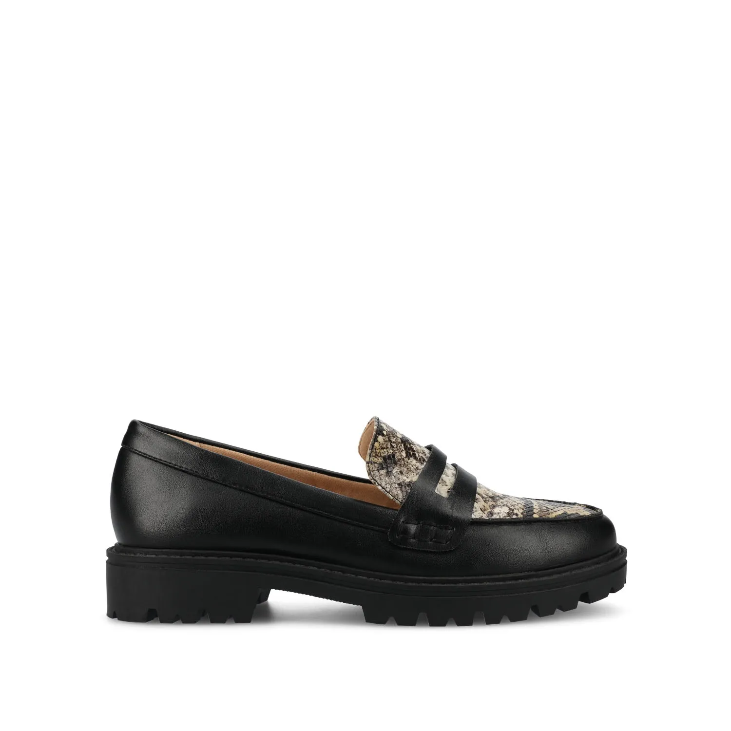 KENLY LOAFER FLATS IN SNAKE blush pink