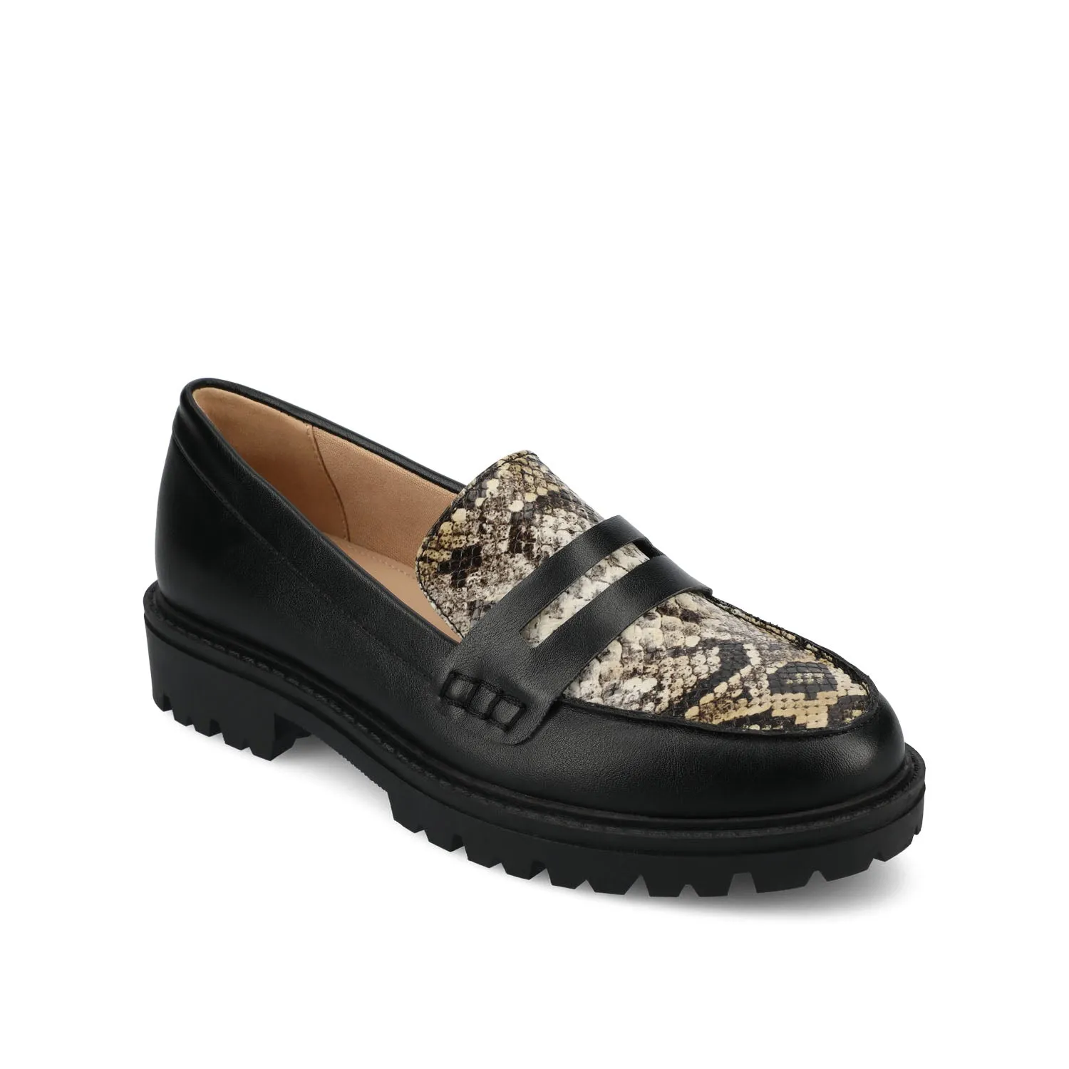KENLY LOAFER FLATS IN SNAKE blush pink