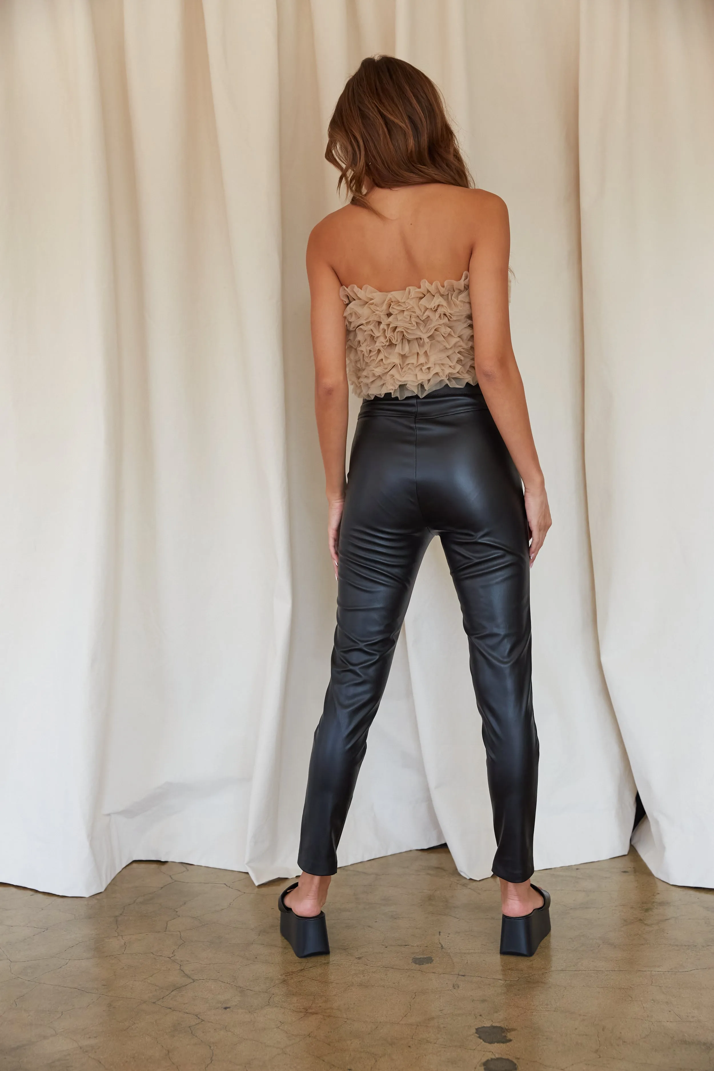 Kenny High-Rise Skinny Faux Leather Pants basic staple