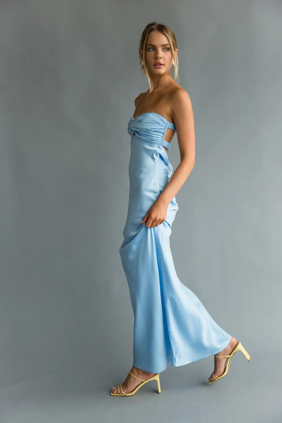 Kira Open Back Maxi Dress tea green