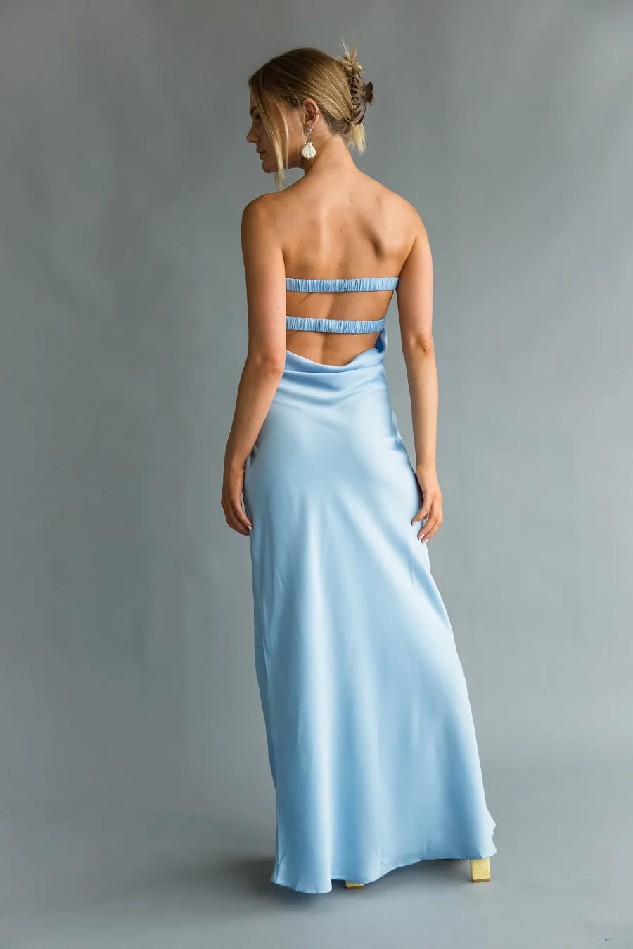Kira Open Back Maxi Dress tea green
