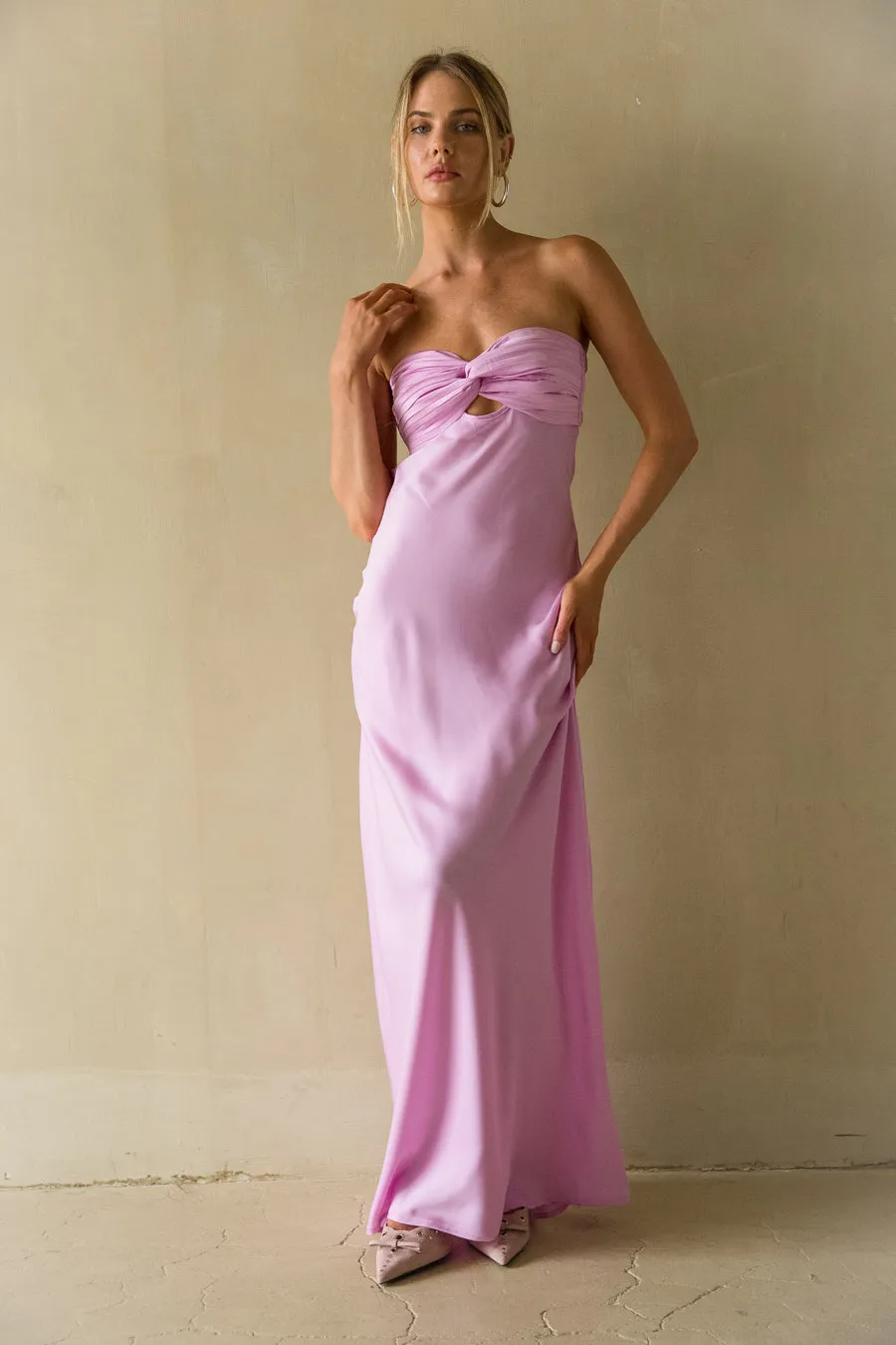 Kira Open Back Maxi Dress tea green