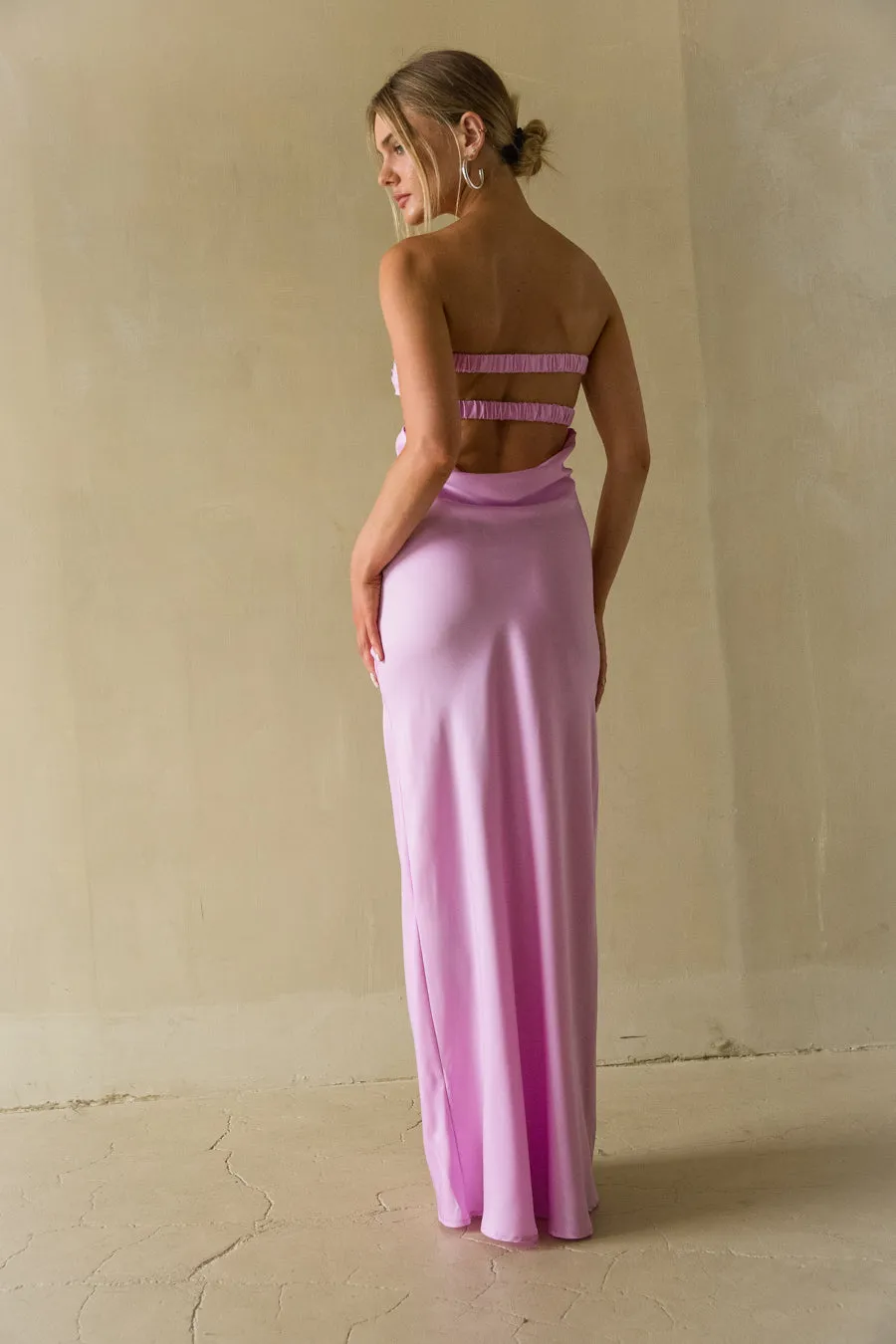 Kira Open Back Maxi Dress tea green