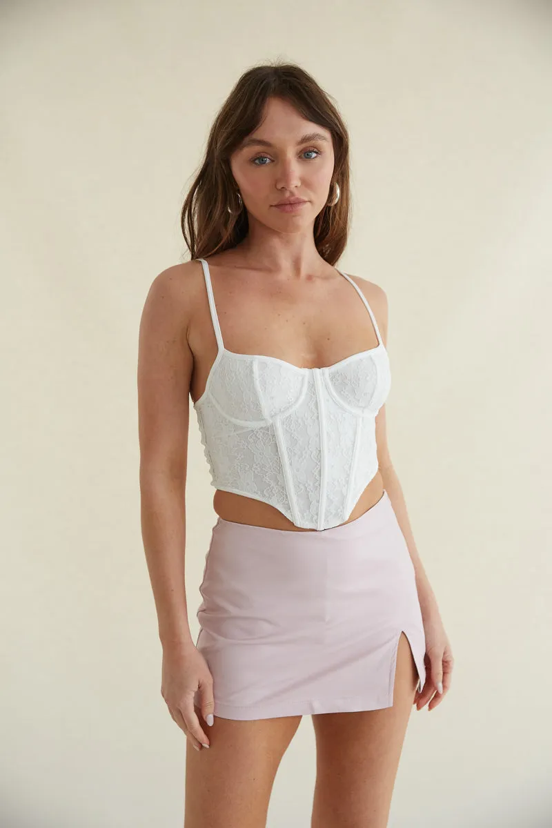 Kourt Faux Leather Mini Skort taper leg