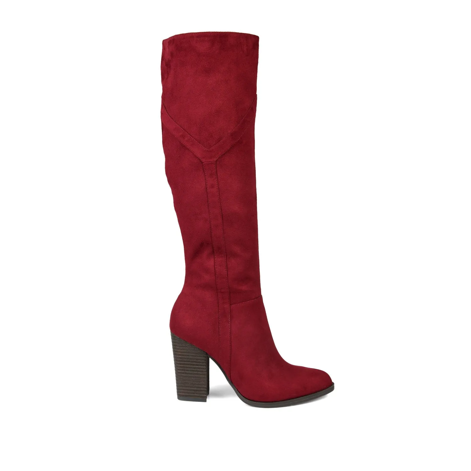 KYLLIE KNEE HIGH BOOTS IN FAUX SUEDE festival field
