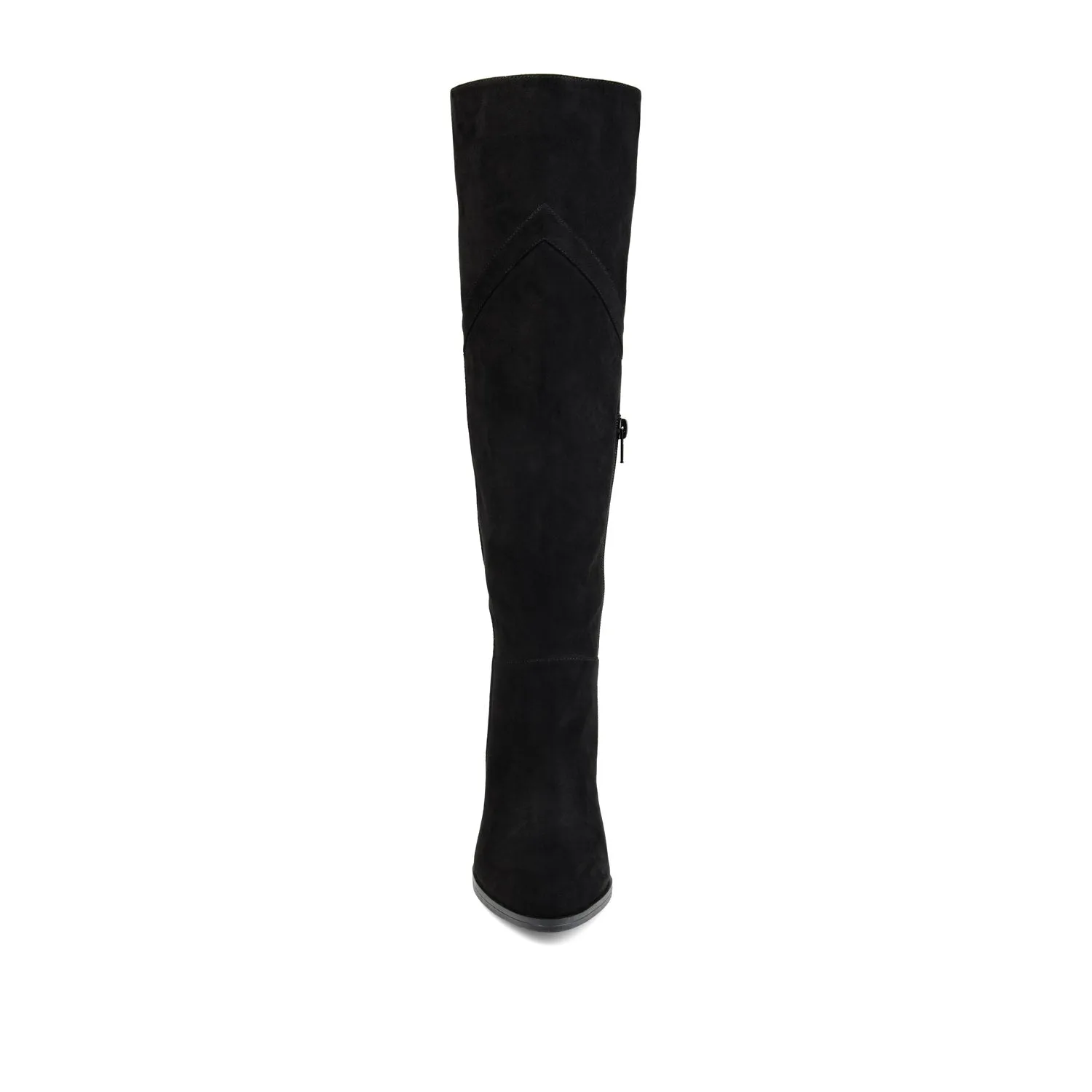 KYLLIE KNEE HIGH BOOTS IN FAUX SUEDE festival field