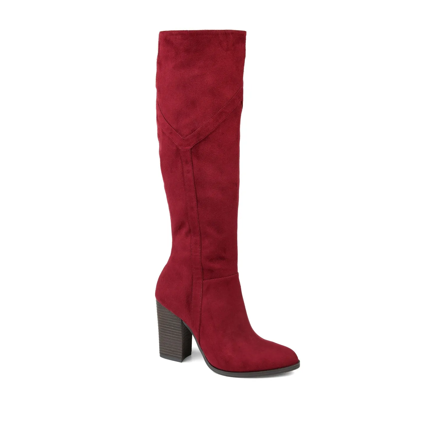 KYLLIE KNEE HIGH BOOTS IN FAUX SUEDE festival field