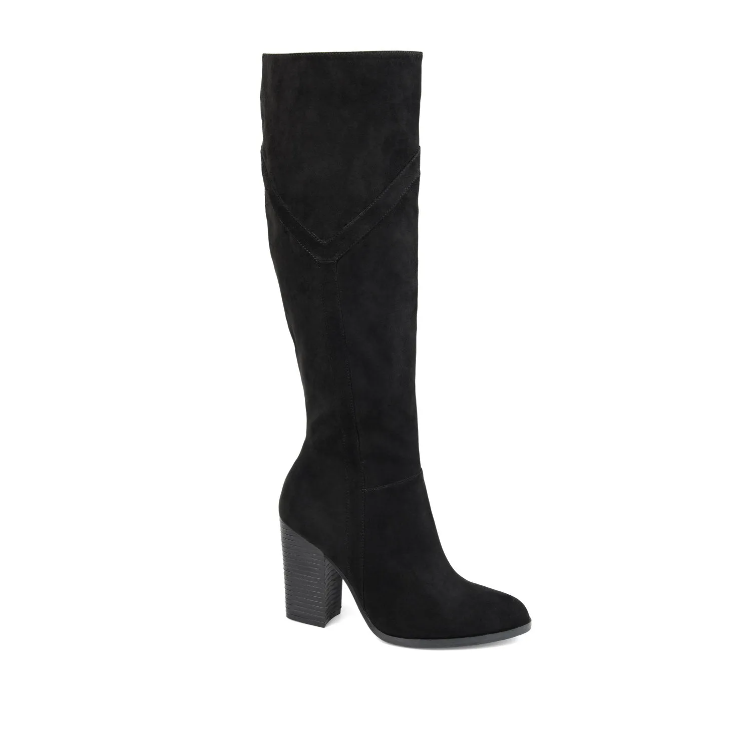 KYLLIE KNEE HIGH BOOTS IN FAUX SUEDE festival field