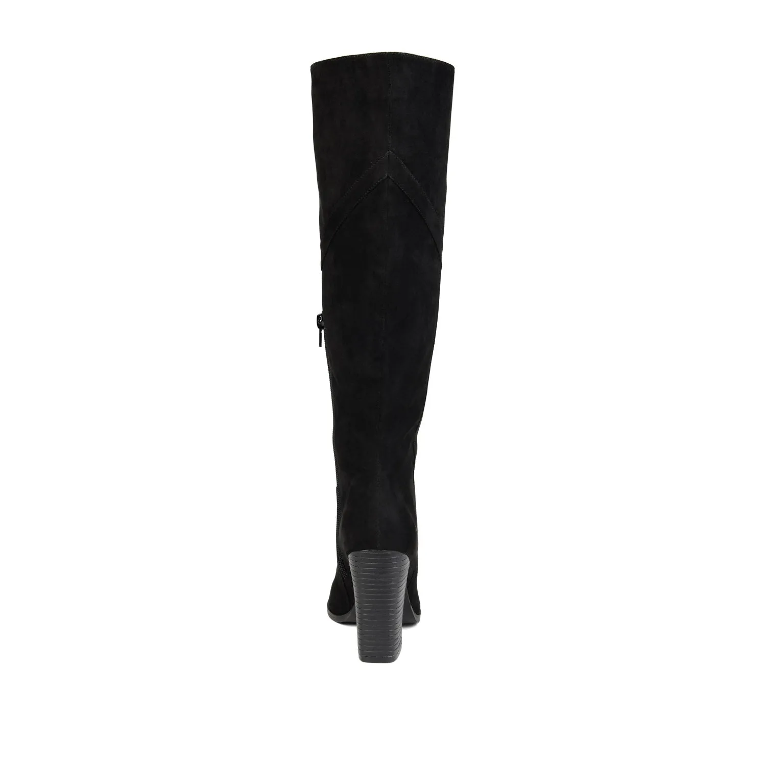 KYLLIE KNEE HIGH BOOTS IN FAUX SUEDE festival field