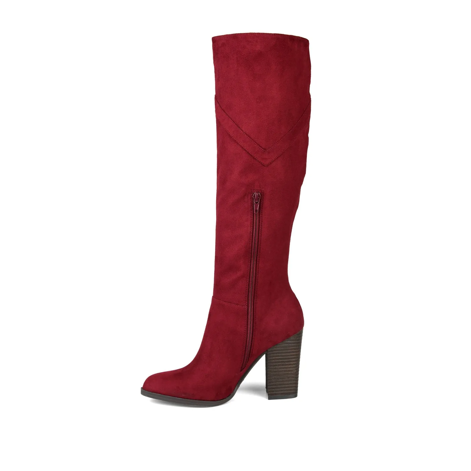 KYLLIE KNEE HIGH BOOTS IN FAUX SUEDE festival field