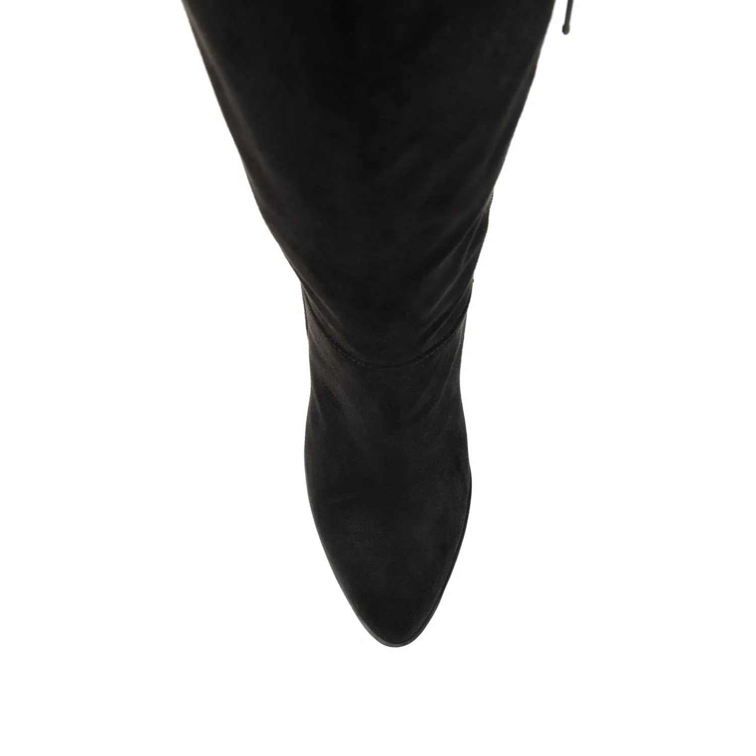 KYLLIE KNEE HIGH BOOTS IN FAUX SUEDE festival field