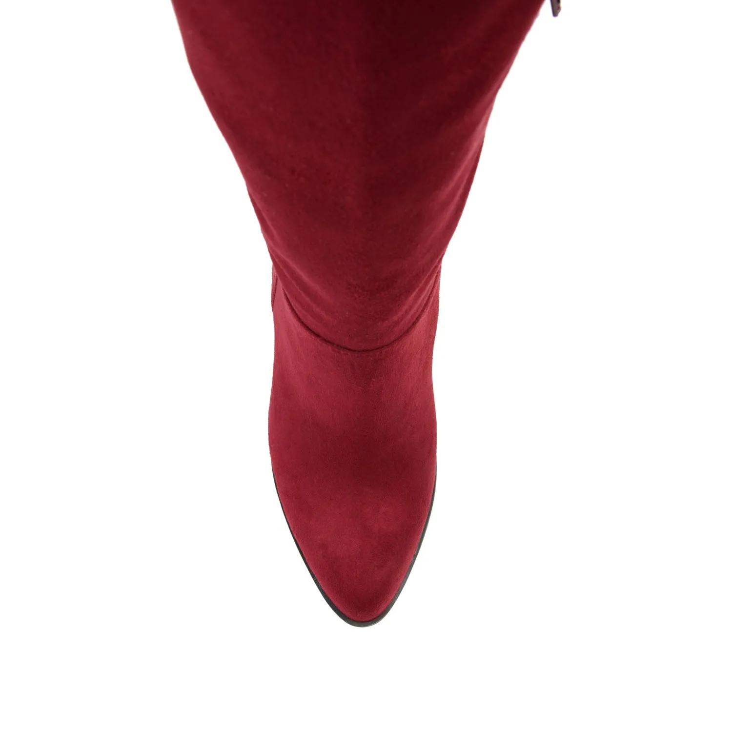 KYLLIE KNEE HIGH BOOTS IN FAUX SUEDE festival field