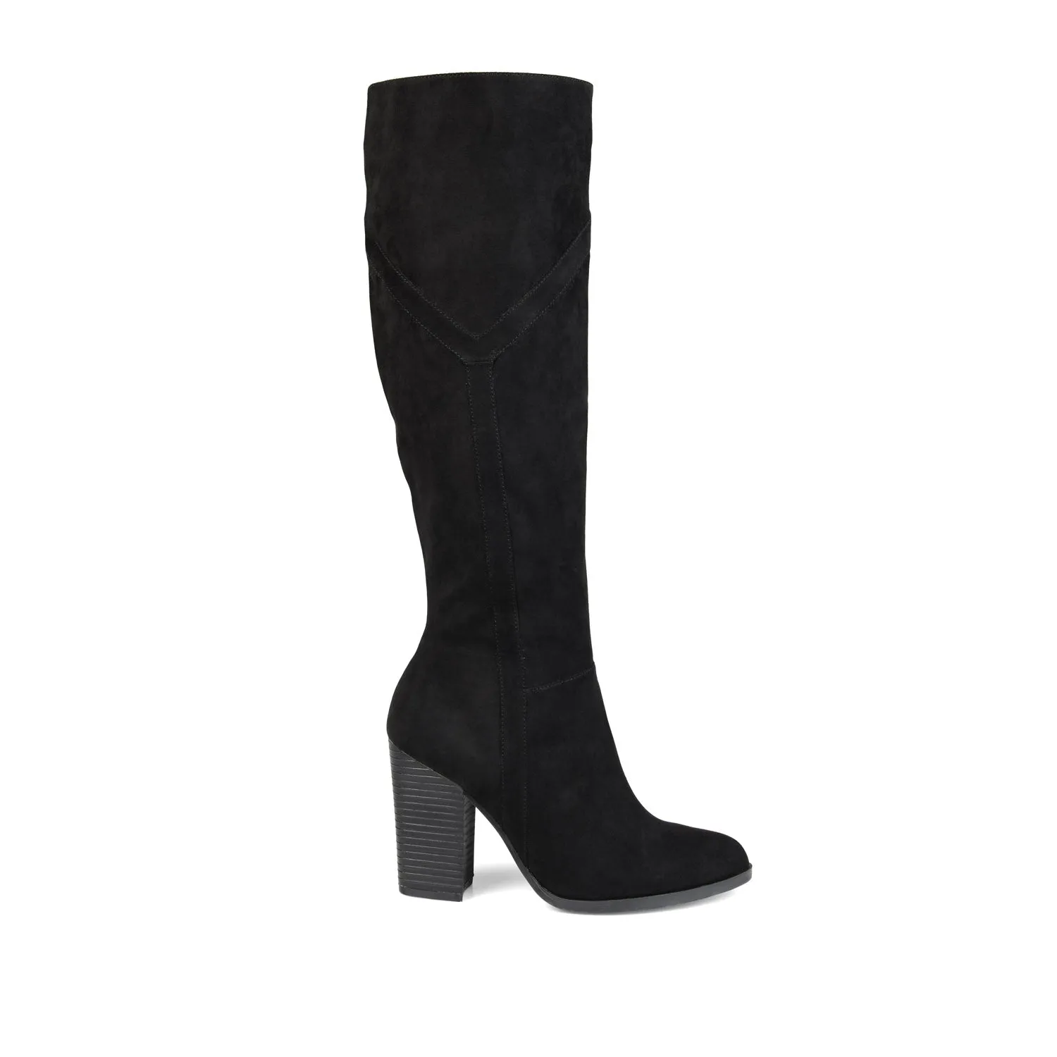 KYLLIE KNEE HIGH BOOTS IN FAUX SUEDE festival field