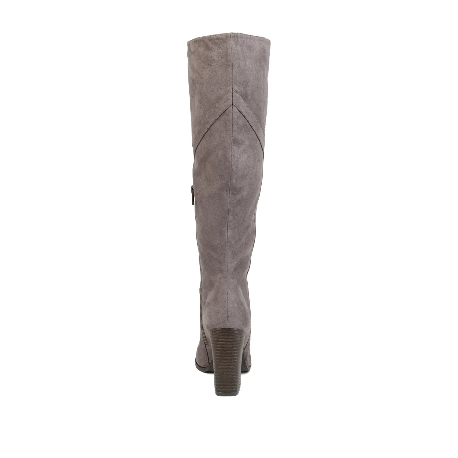 KYLLIE KNEE HIGH BOOTS IN FAUX SUEDE festival field