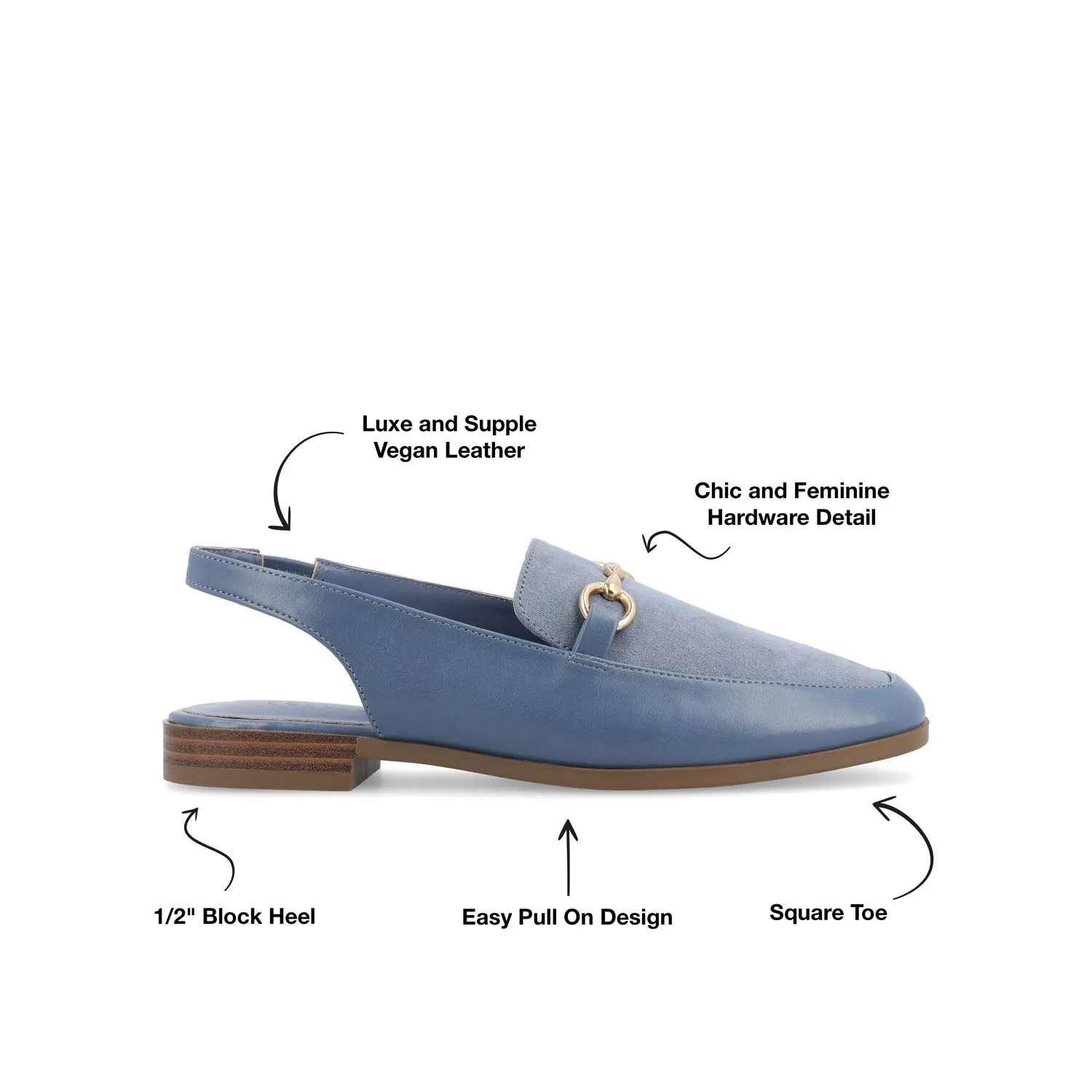 LAINEY LOAFER FLATS IN FAUX LEATHER closed toe