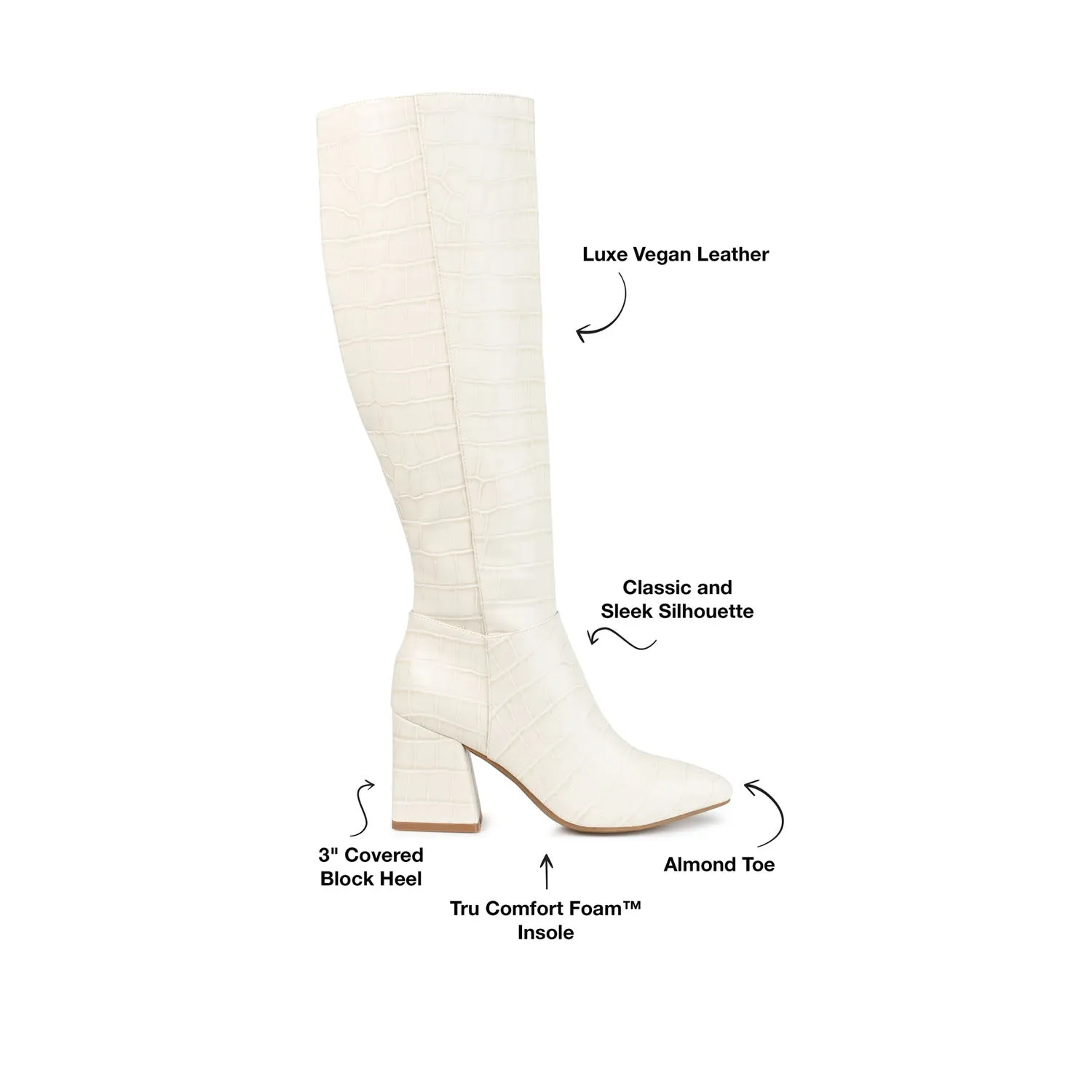 LANDREE KNEE-HIGH BOOTS IN FAUX LEATHER road trip