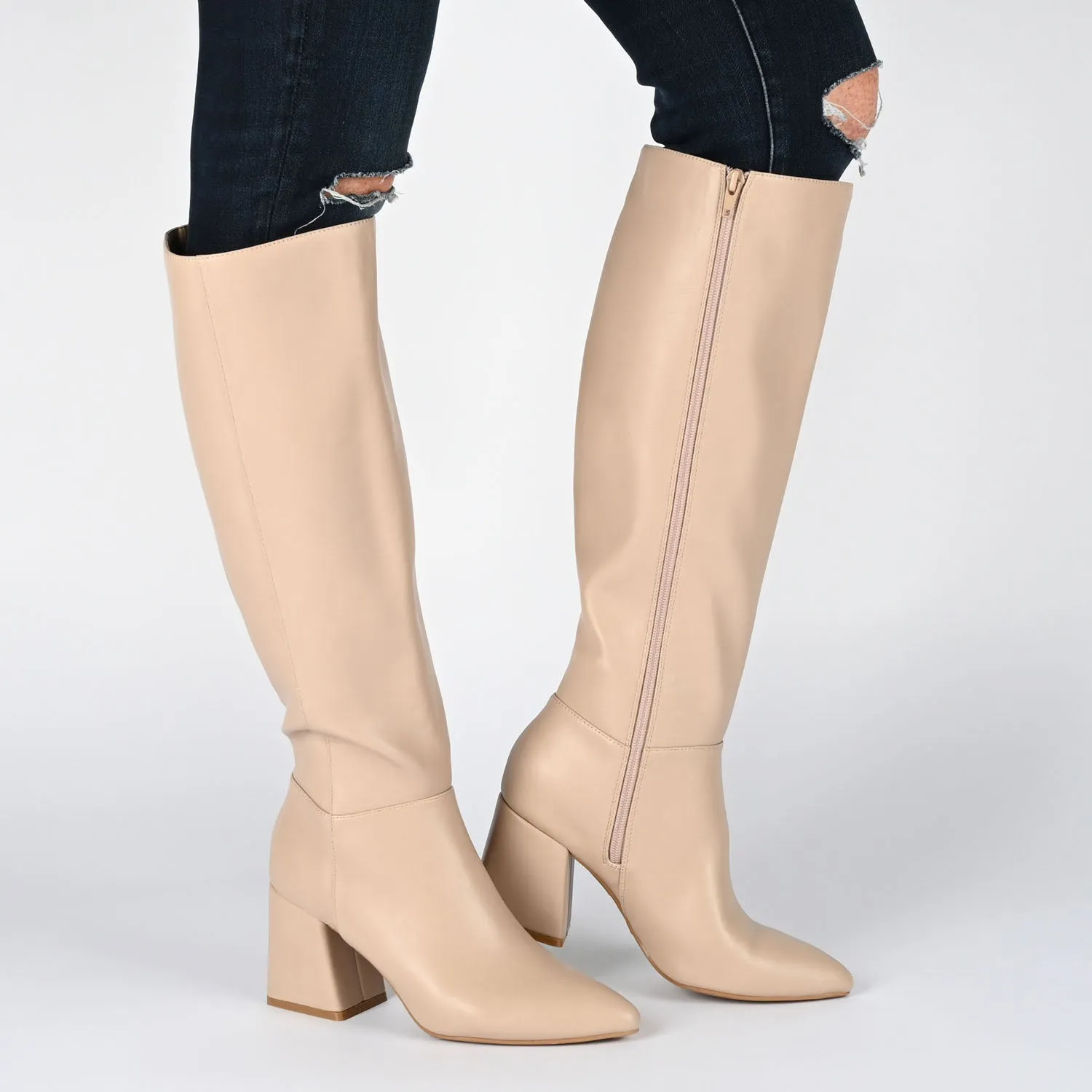 LANDREE KNEE-HIGH BOOTS IN FAUX LEATHER road trip