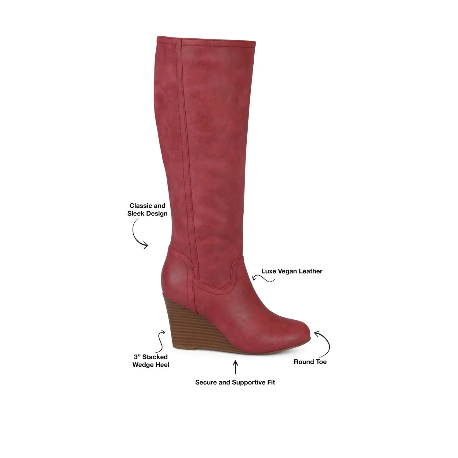 LANGLY KNEE-HIGH BOOTS IN FAUX LEATHER cabin cozy
