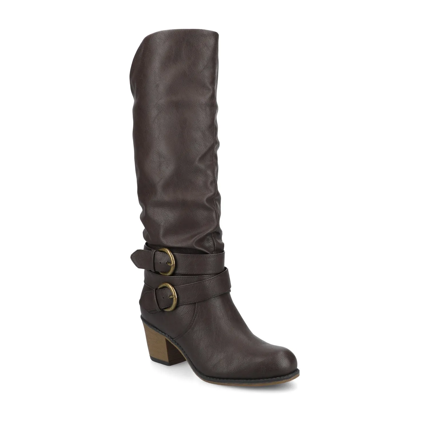 LATE KNEE-HIGH BOOTS IN FAUX LEATHER casual tough
