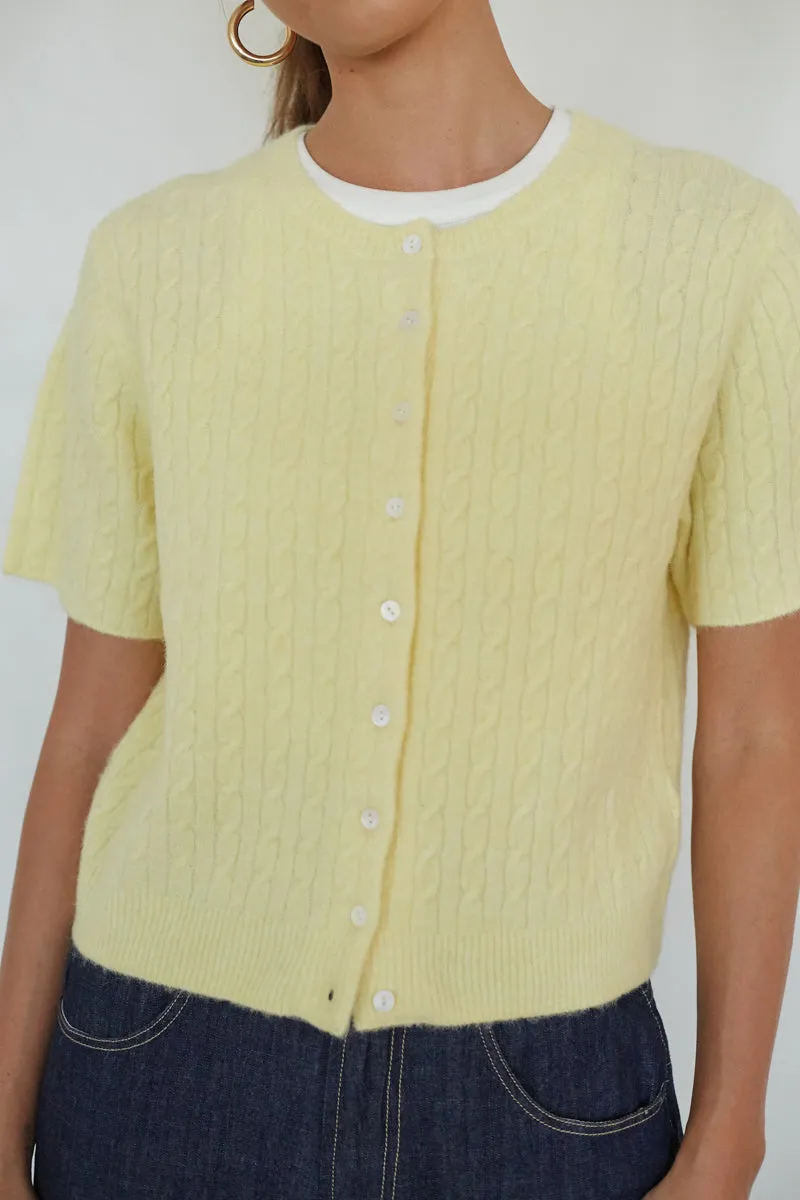 Lauren Cable Knit Cardigan blush dust