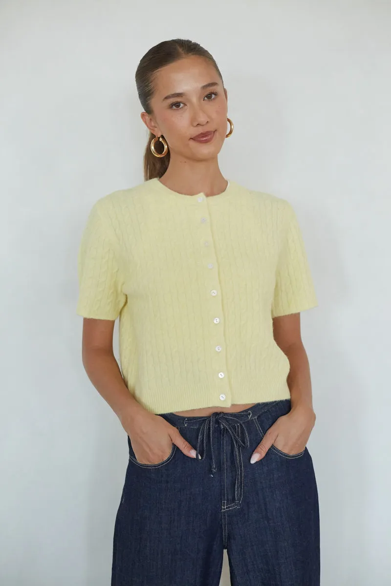 Lauren Cable Knit Cardigan blush dust